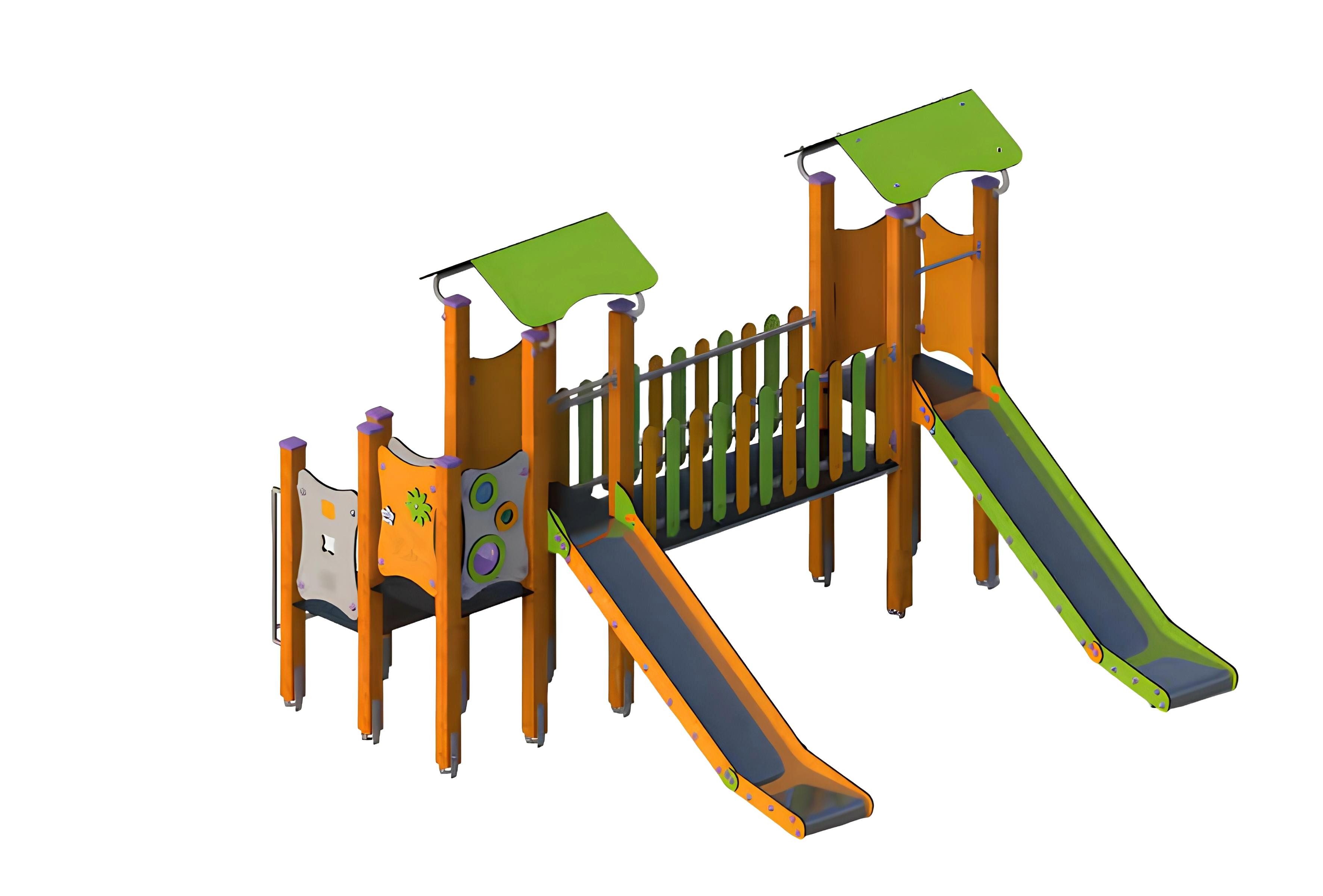 Xlmoebel Rutsche Kletterpark Abenteuerspielplatz Rutschbahn Spiellandschaft, (Spielplatz), Hergestellt in Europa