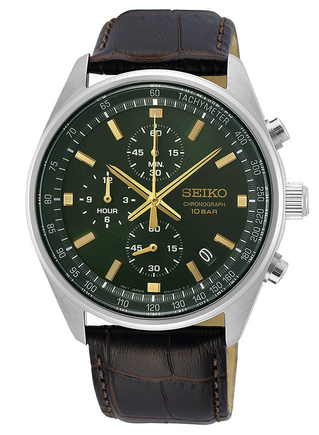 Seiko Quarzuhr Chronograph mit Lederband günstig online kaufen