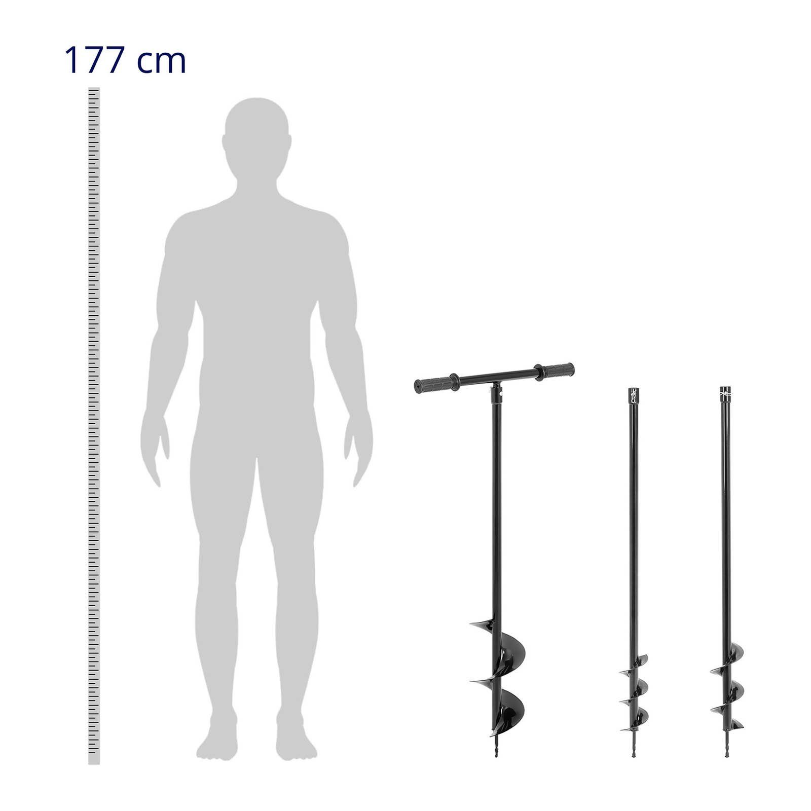 Pflanzbohrer Bohrer Pfahlbohrer 3 Hand Handerdbohrer Ø Erdbohrer Erdbohrer 80 Hillvert