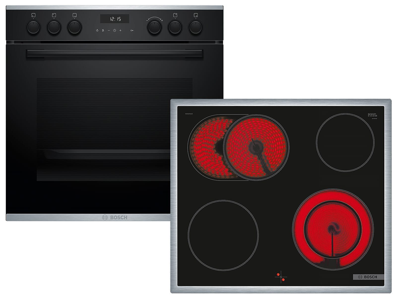 BOSCH Elektro-Herd-Set, Pyrolyse-Selbstreinigung