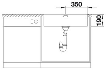 Blanco Edelstahlspüle ANDANO 700-IF/A, eckig, 50/74 cm, (1 St), zum wechselseitigen Einbau geeignet