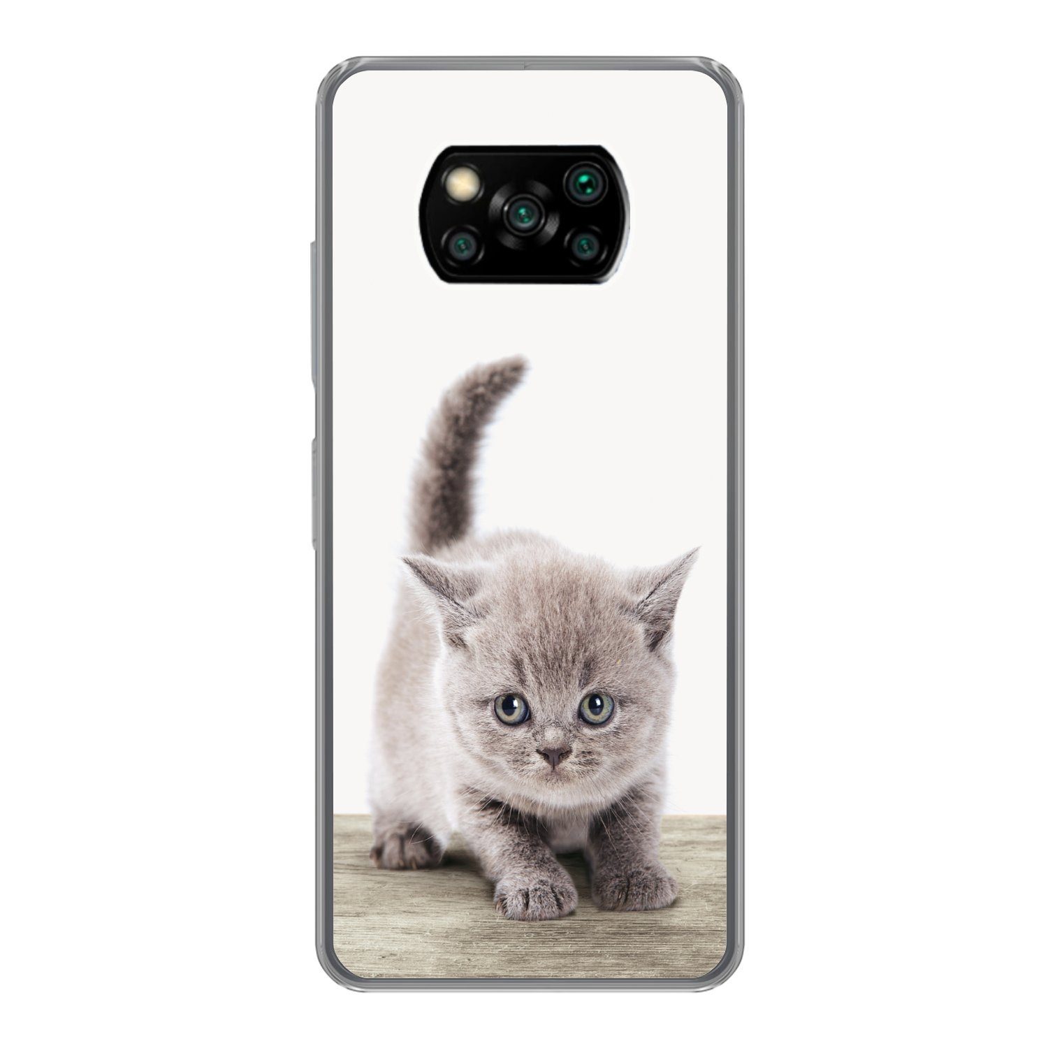 MuchoWow Handyhülle für Xiaomi Poco X3 NFC Kätzchen - Katze - Haustiere - Jungen - Kinder, Phone Case, Silikon, Schutzhülle Dünn