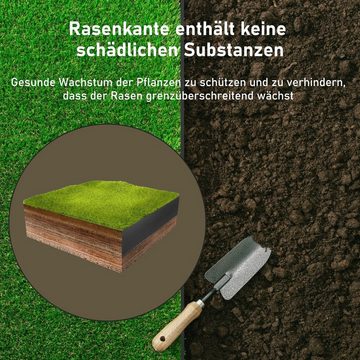 Clanmacy Rasenkante Beetbegrenzung Rasenkante Beeteinfassung Mähkante 10Mx12.5cm Schwarz