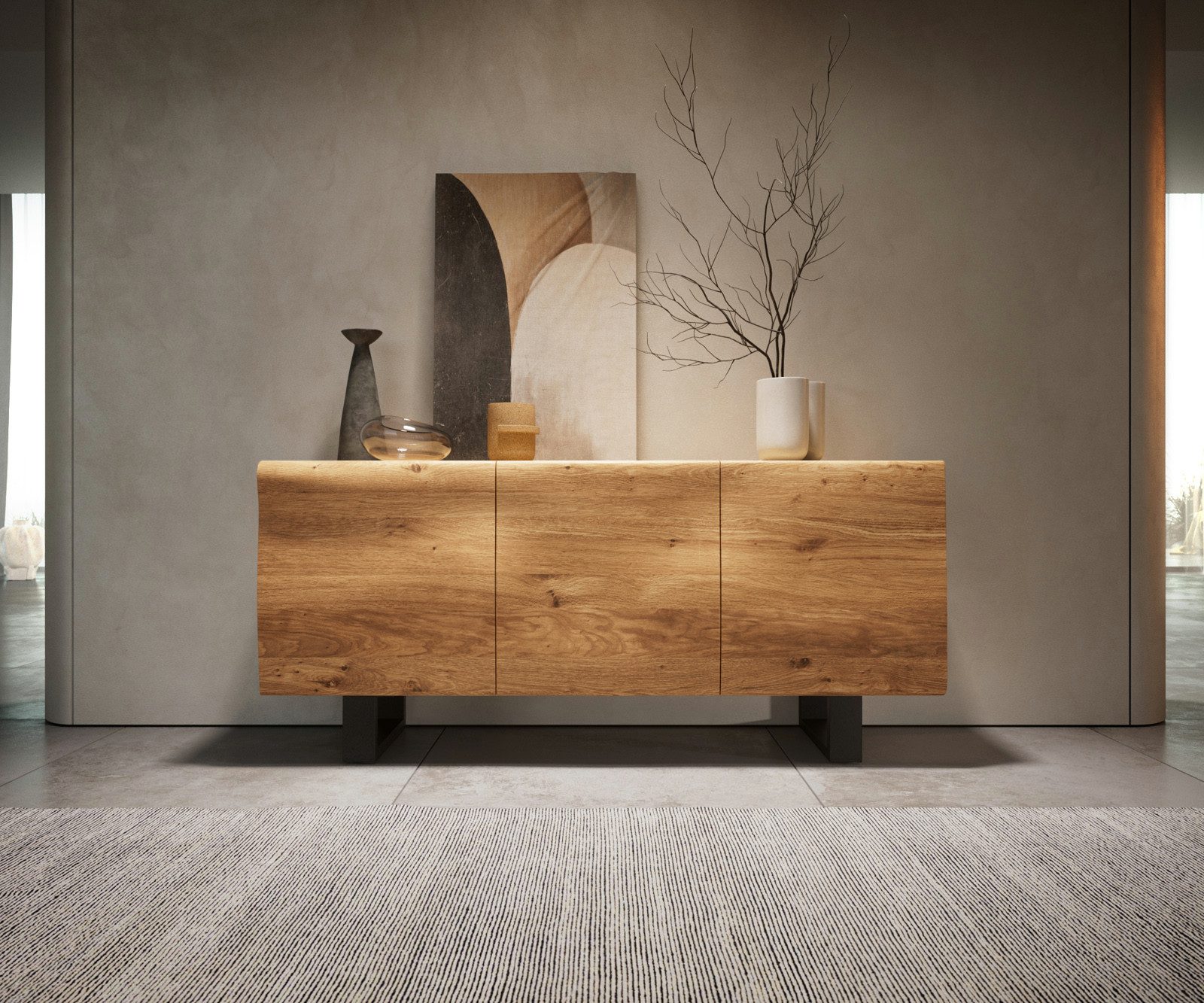 DELIFE Sideboard New, Live-Edge Eiche Natur günstig online kaufen