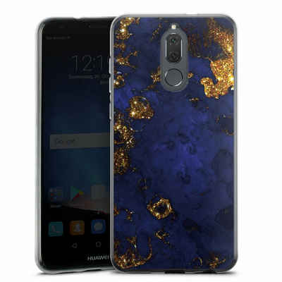 DeinDesign Handyhülle Marmor Gold Utart Blue and Golden Marble Look, Huawei Mate 10 lite Silikon Hülle Bumper Case Handy Schutzhülle