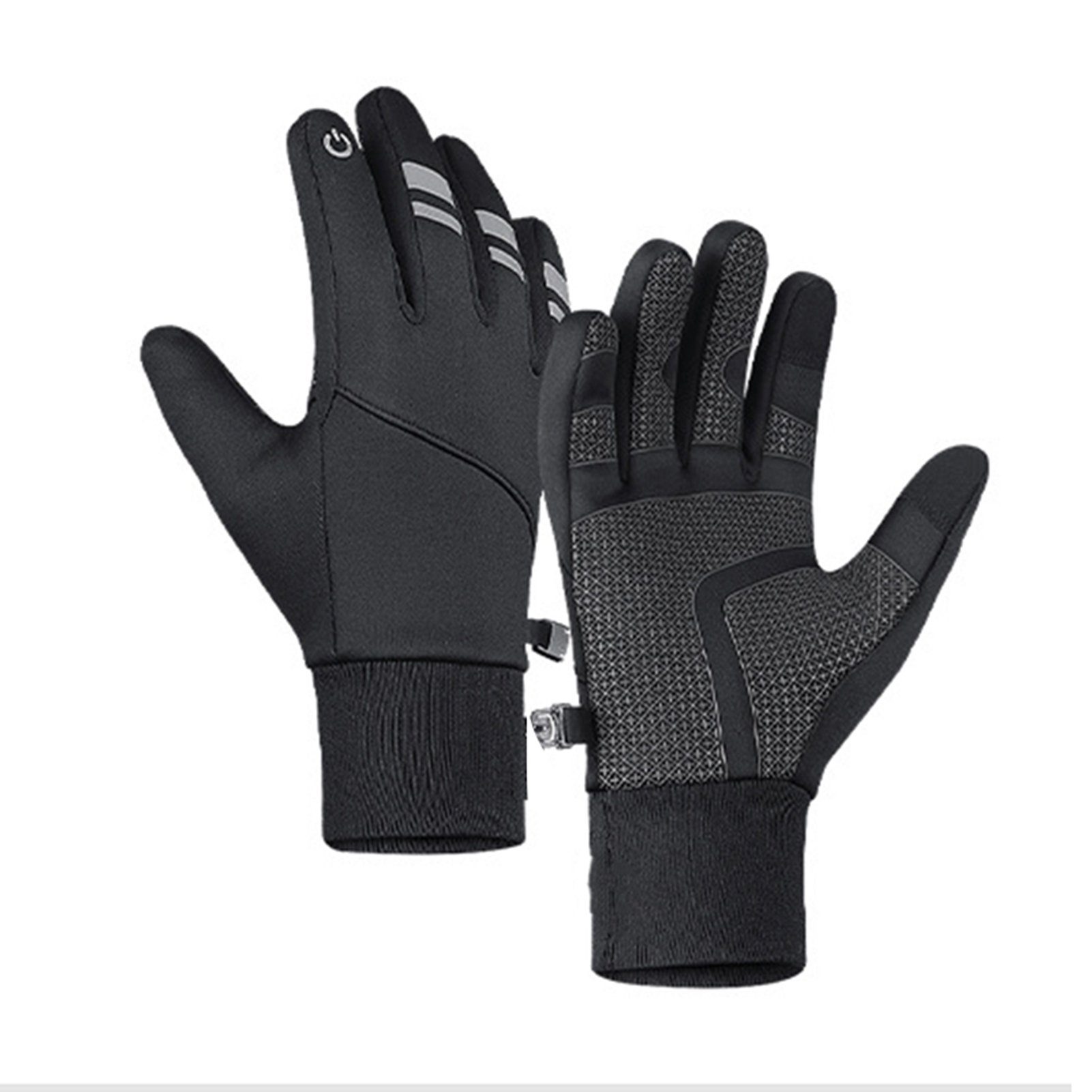 Blusmart Fahrradhandschuhe Winter-Fahrradhandschuhe, Wasserdichte Thermo-Handschuhe Mit black