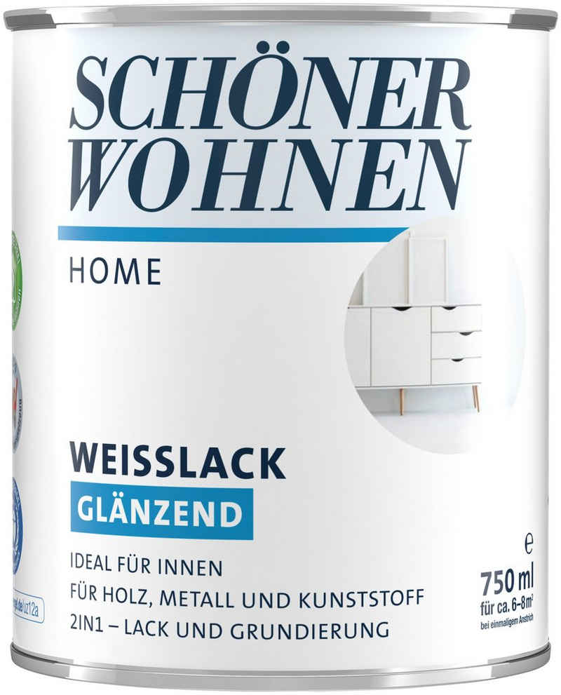 SCHÖNER WOHNEN-Kollektion Weißlack »Home Weißlack«, 750 ml, weiß, glänzend, ideal für innen