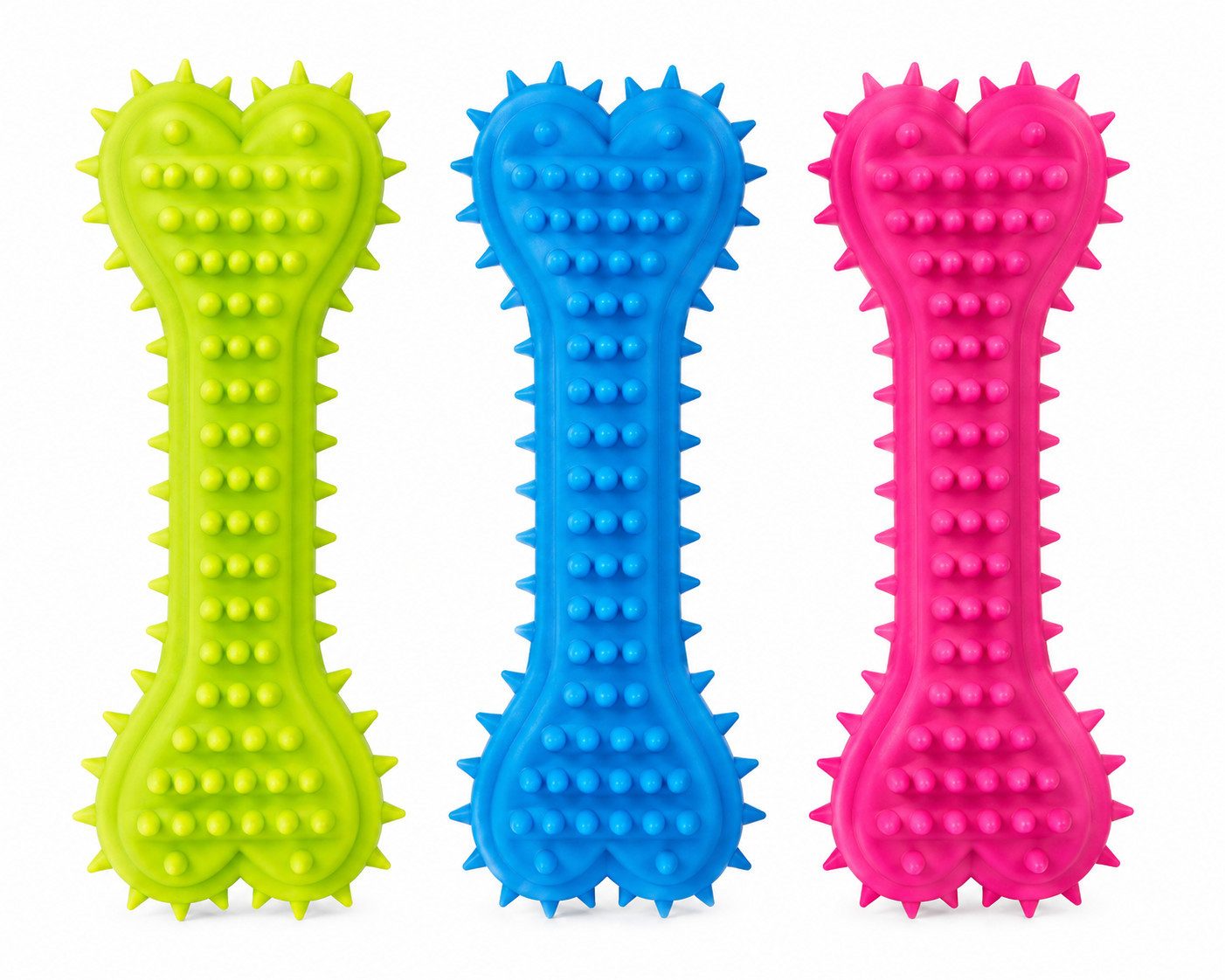 HH-Haushalt Spielknochen Hunde Spielzeug Kauknochen für kleine Hunde 3er Set 15cm, TPR Knochen