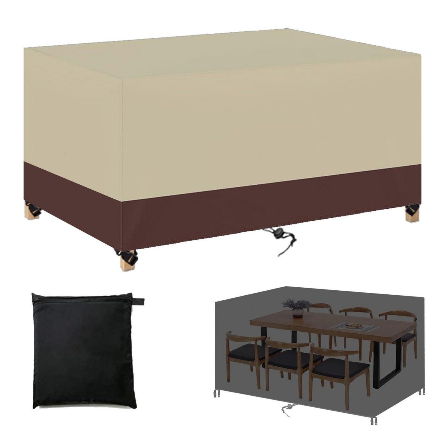 LuxusKollektion Gartenmöbel-Schutzhülle Gartenmöbel Abdeckung Rechteckig 420D Oxford Beige (1-St)