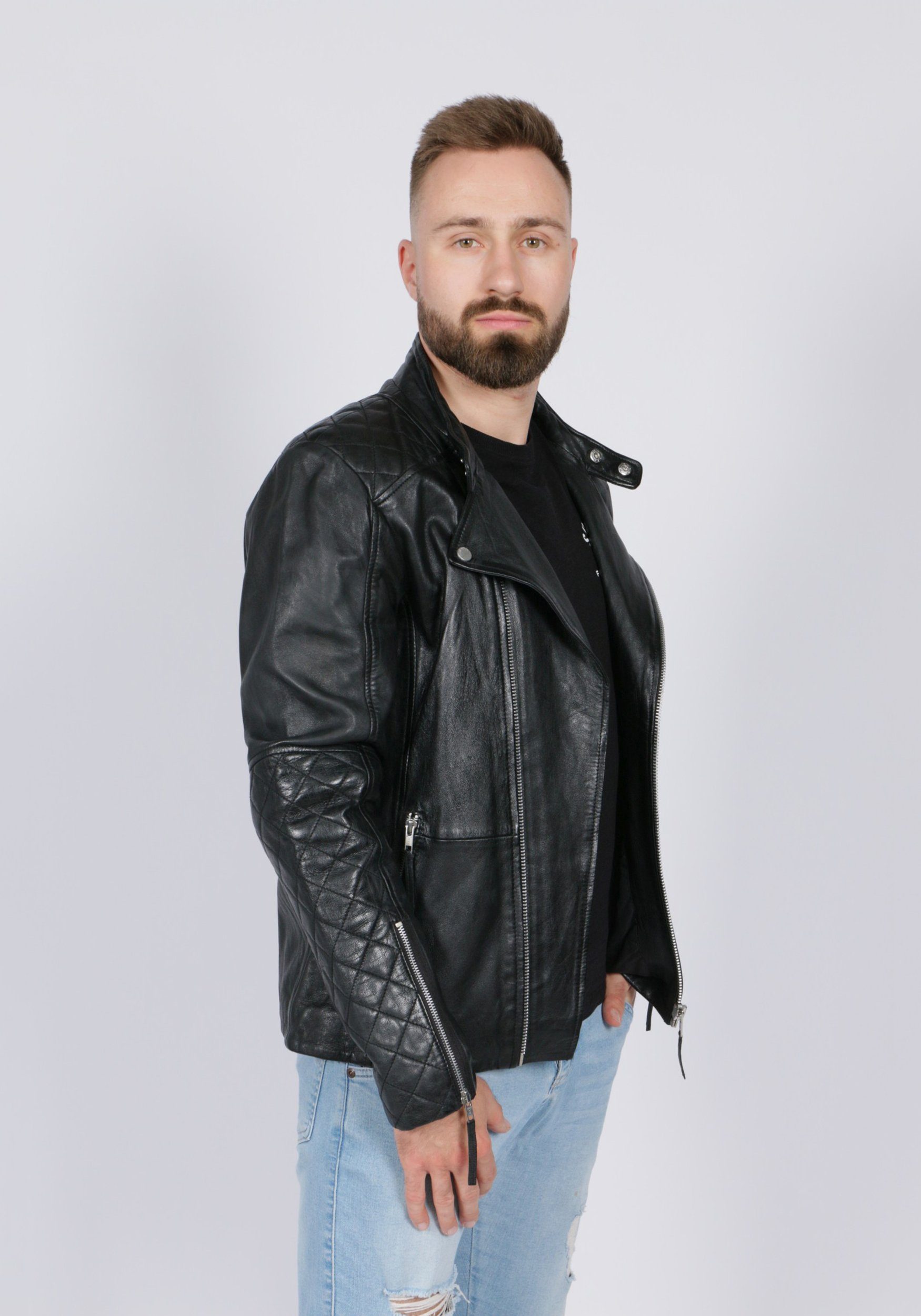 Bikerjacke Freaky Nation Herren Lederjacke Freaky Nation