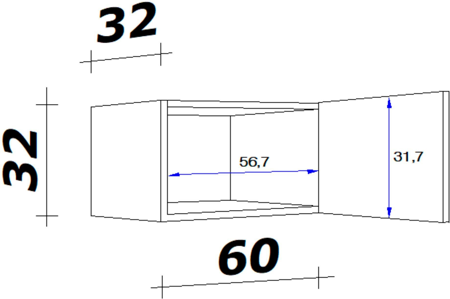 Flex-Well Kurzhängeschrank Nepal (B x 32 T) 60 x 32 x H x cm