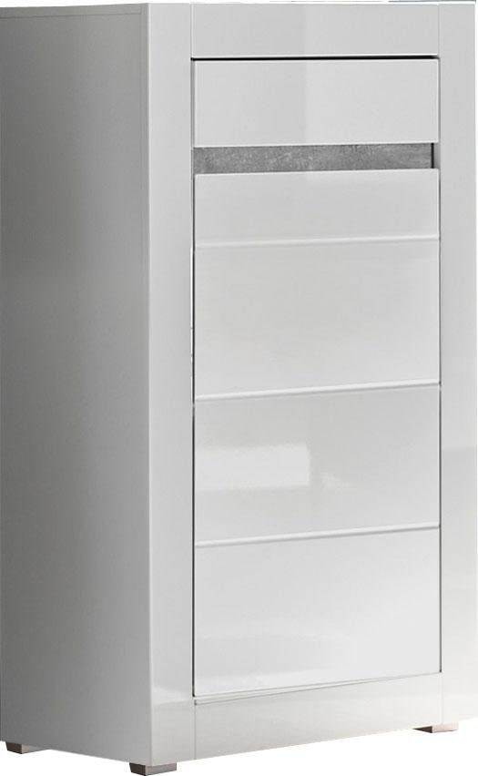 Home affaire Wohnwand Carat, (Set, 4-St), wird jeweils mit zwei Leisten angeliefert, 1 x grau, 1 x weiss