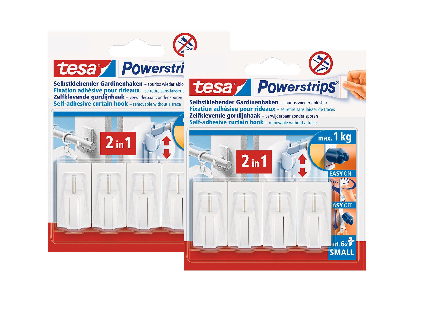 tesa Klebehaken Powerstrips Gardinenhaken, Gardinen, (Spar-Set, 8-St., Hake günstig online kaufen