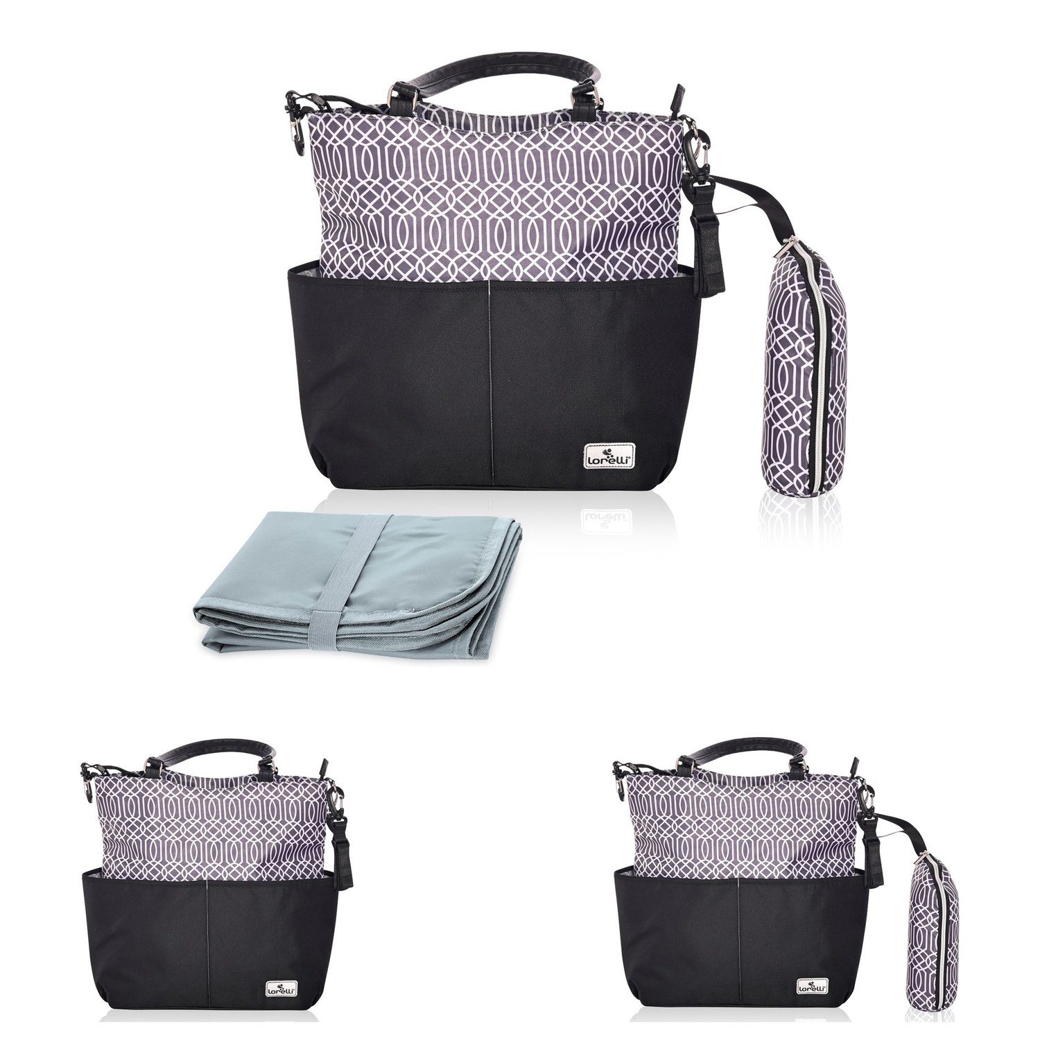 Lorelli Wickeltasche Wickeltasche Laura (1-tlg), 2 Außentaschen, Reißverschluss, Wickelunterlage