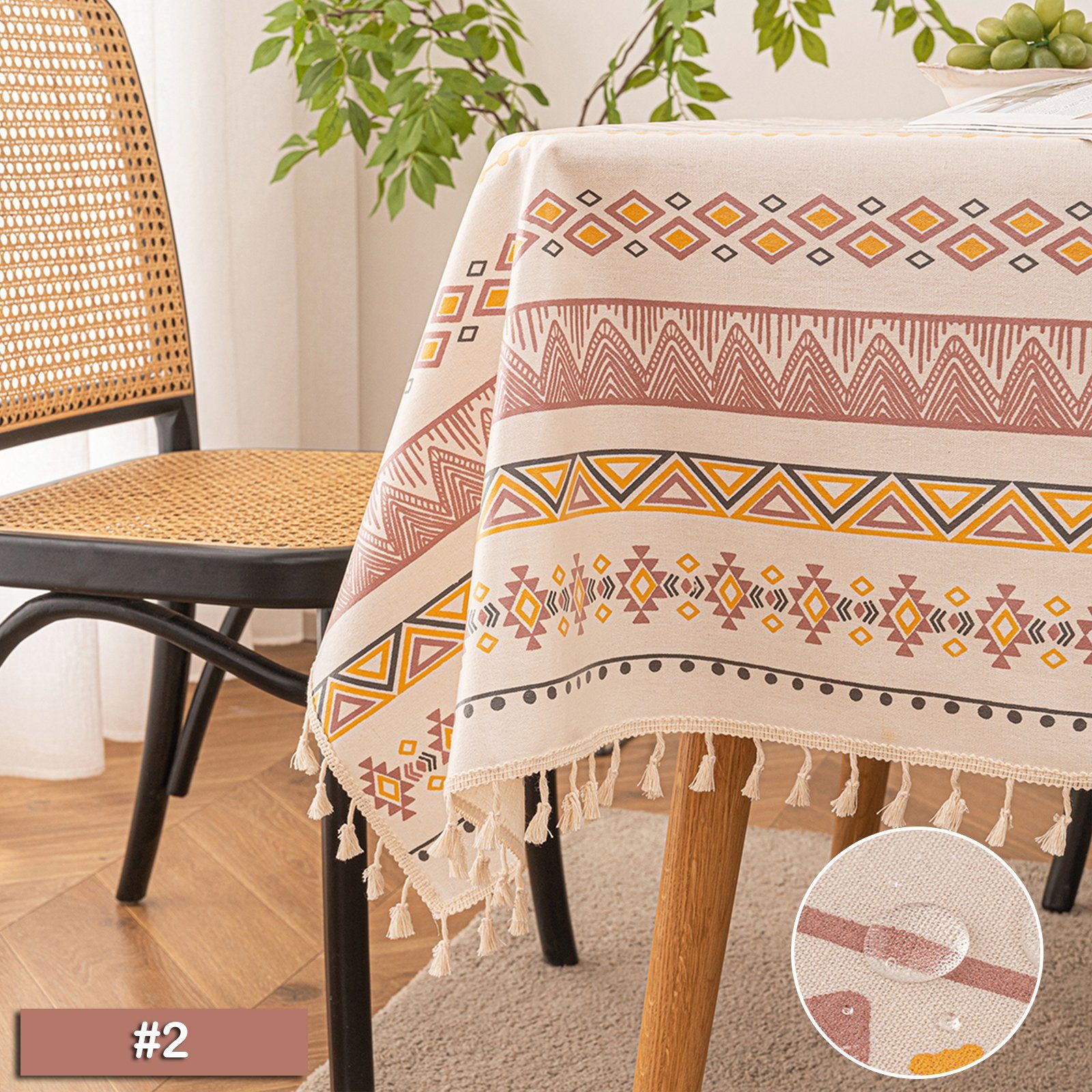 Rosnek Tischdecke Vintage, Wasserdicht, Quaste, für günstig online kaufen