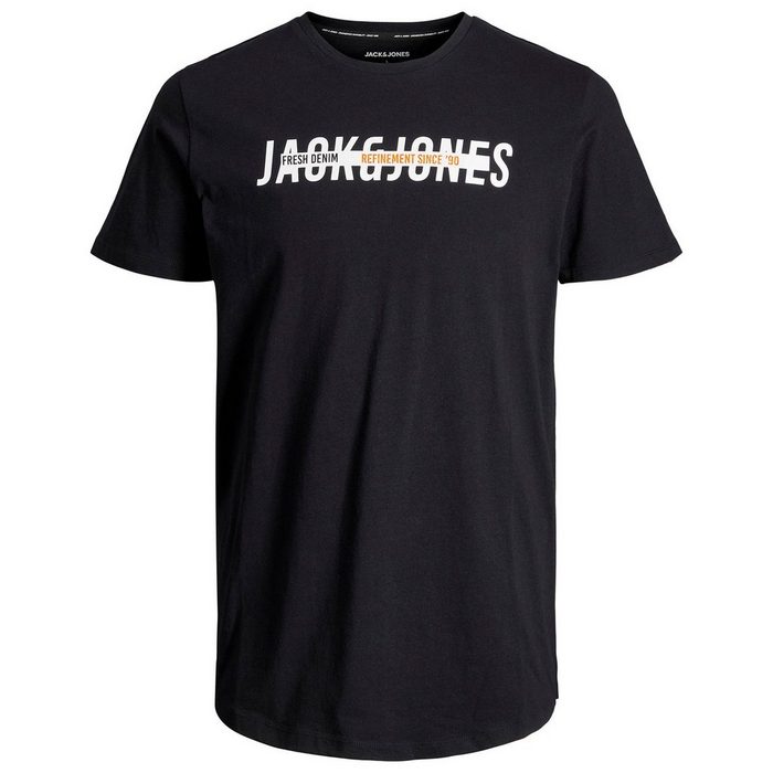 Jack & Jones Rundhalsshirt Herren Übergrößen T-Shirt schwarz Markenprint JJTEO Jack&Jones
