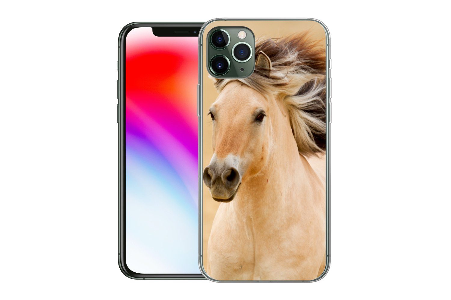MuchoWow Handyhülle für Apple iPhone 11 Pro Max Pferde - Tiere - Mähne - Porträt, Smartphone-Bumper, Print, Handy Schutzhülle Dünn