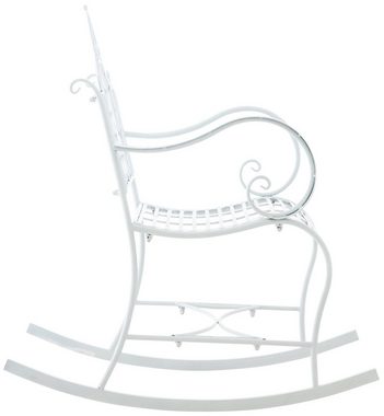 TPFLiving Schaukelstuhl Anzar (Schwingstuhl - Relaxstuhl - Lehnstuhl), Gestell: lackiert - Sitzfläche: Eisen weiß