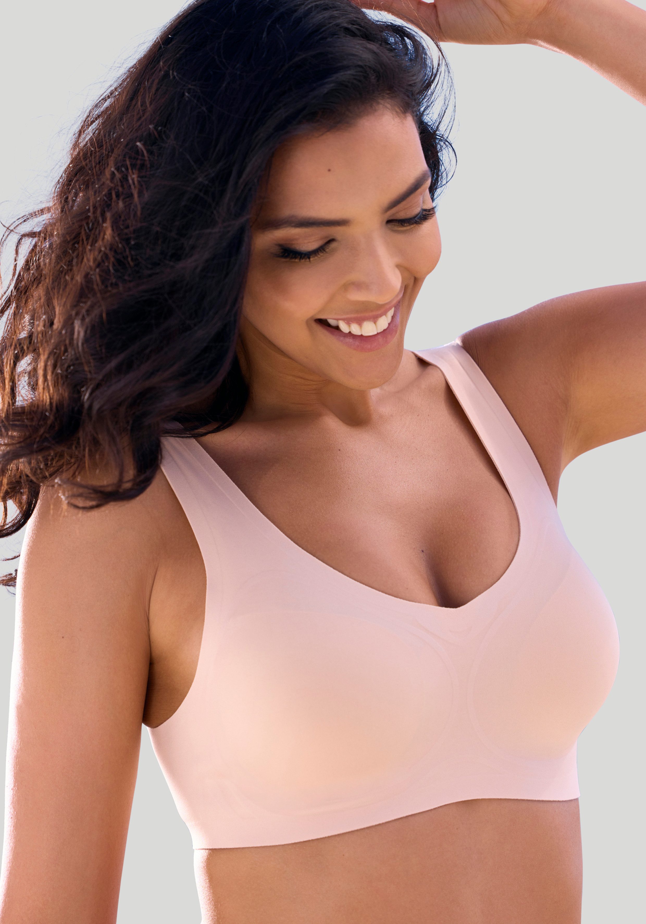 Nuance by Lascana Bralette-BH, BH ohne Bügel, Push-up-BH, Bralette SEAMLESS, mit herausnehmbaren Kissen, bequemer BH, große Größen