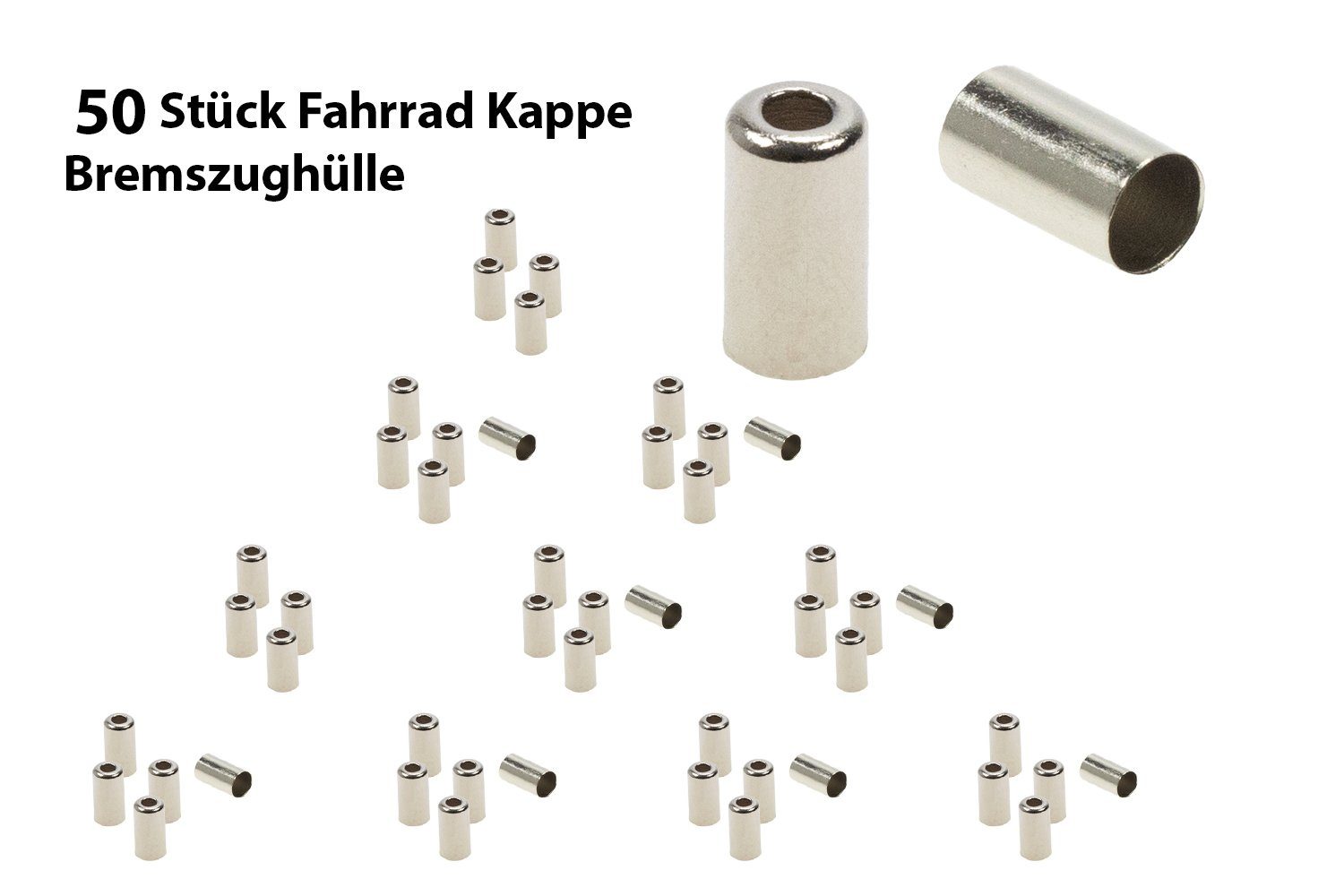 Non-Branded Felgenbremse 50 Stück Fahrrad Außenhüllen End Kappen Hülsen Ferrule Bremshüllen (50-St)