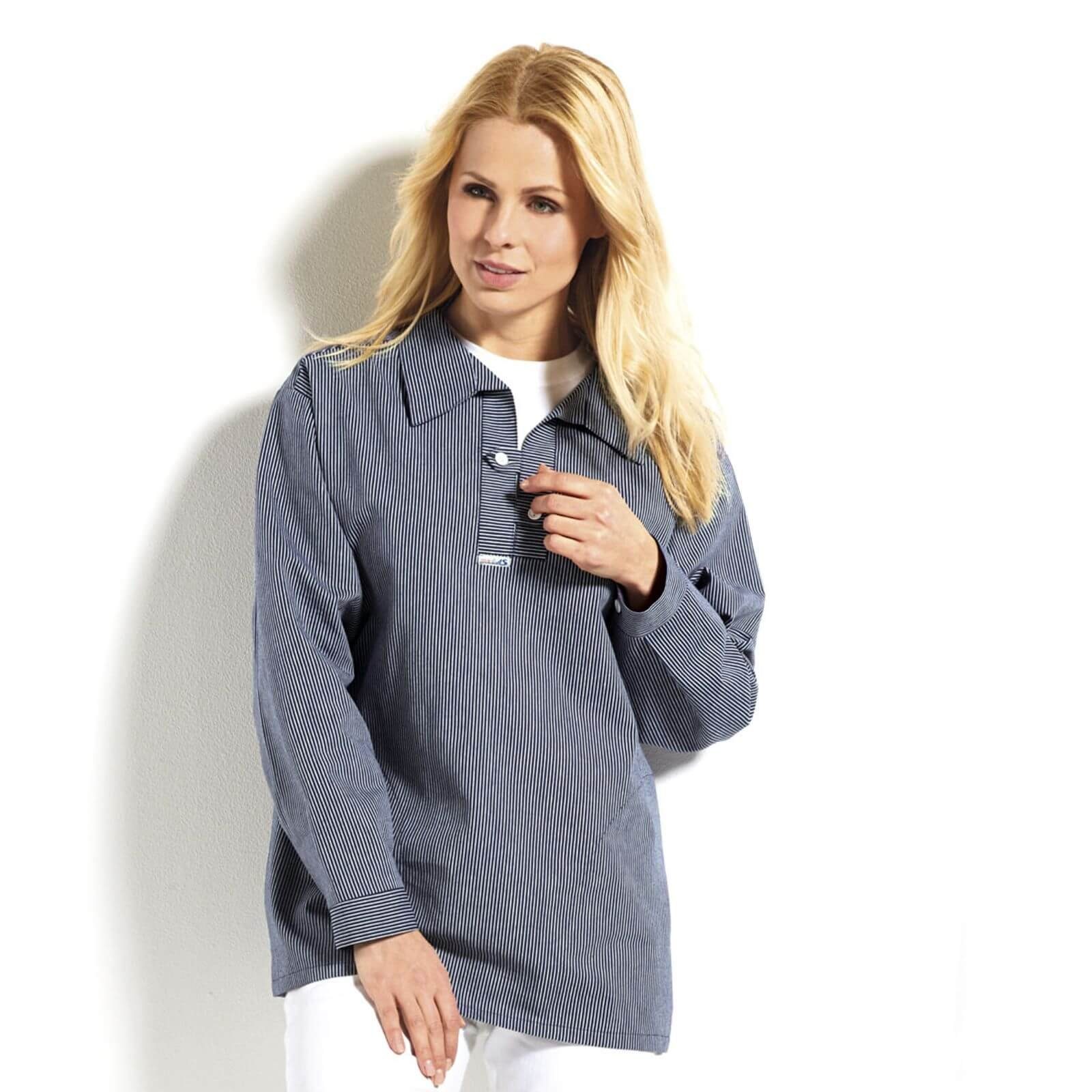 modAS Langarmhemd 1050 Unisex Takelhemd mit Streifen - Fischerhemd in bequemer Schlupfform