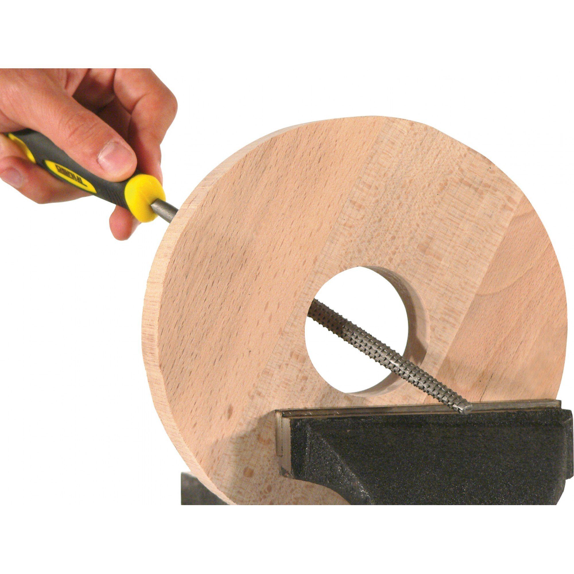 Triuso Raspel Holzraspel rund 200 mm handlichem Kunststoff-Griff Hieb mit 2