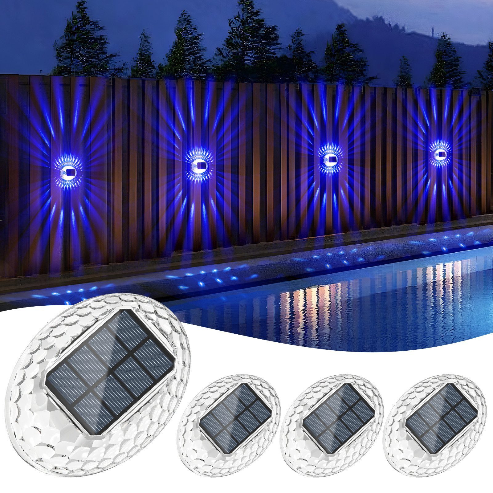 Quntis LED Solarleuchte 4 Stück Aussen günstig online kaufen