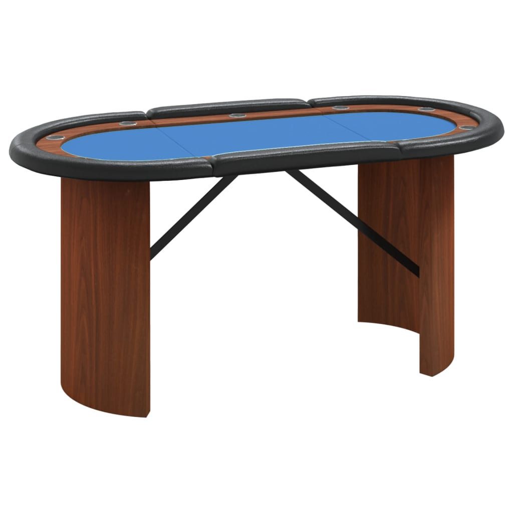 Spieltisch Pokertisch 10 Spieler Blau 160x80x75 cm