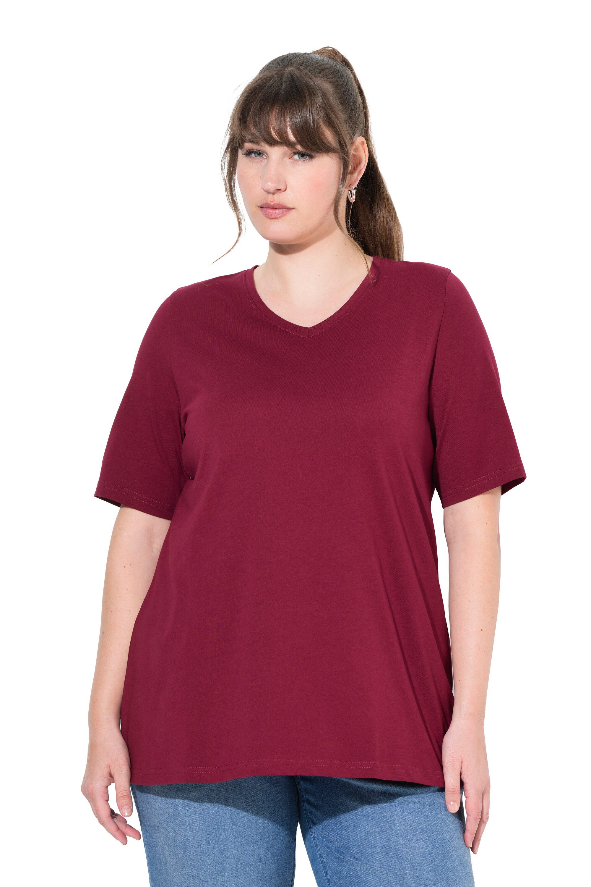 Ulla Popken T-Shirt T-Shirts 2er-Pack V-Ausschnitt günstig online kaufen