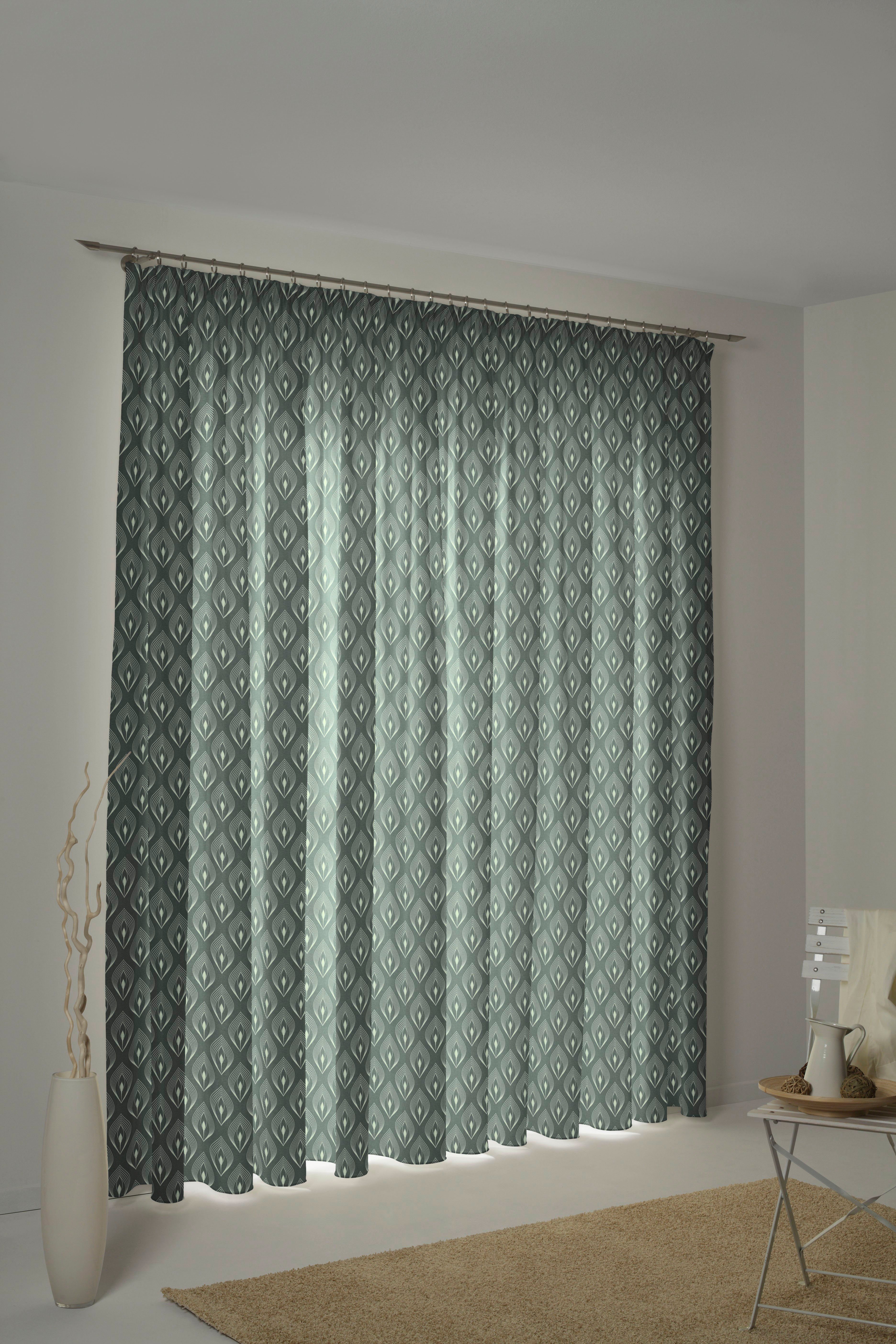 Adam Vorhang Feathers, Kräuselband (1 St), blickdicht, Jacquard