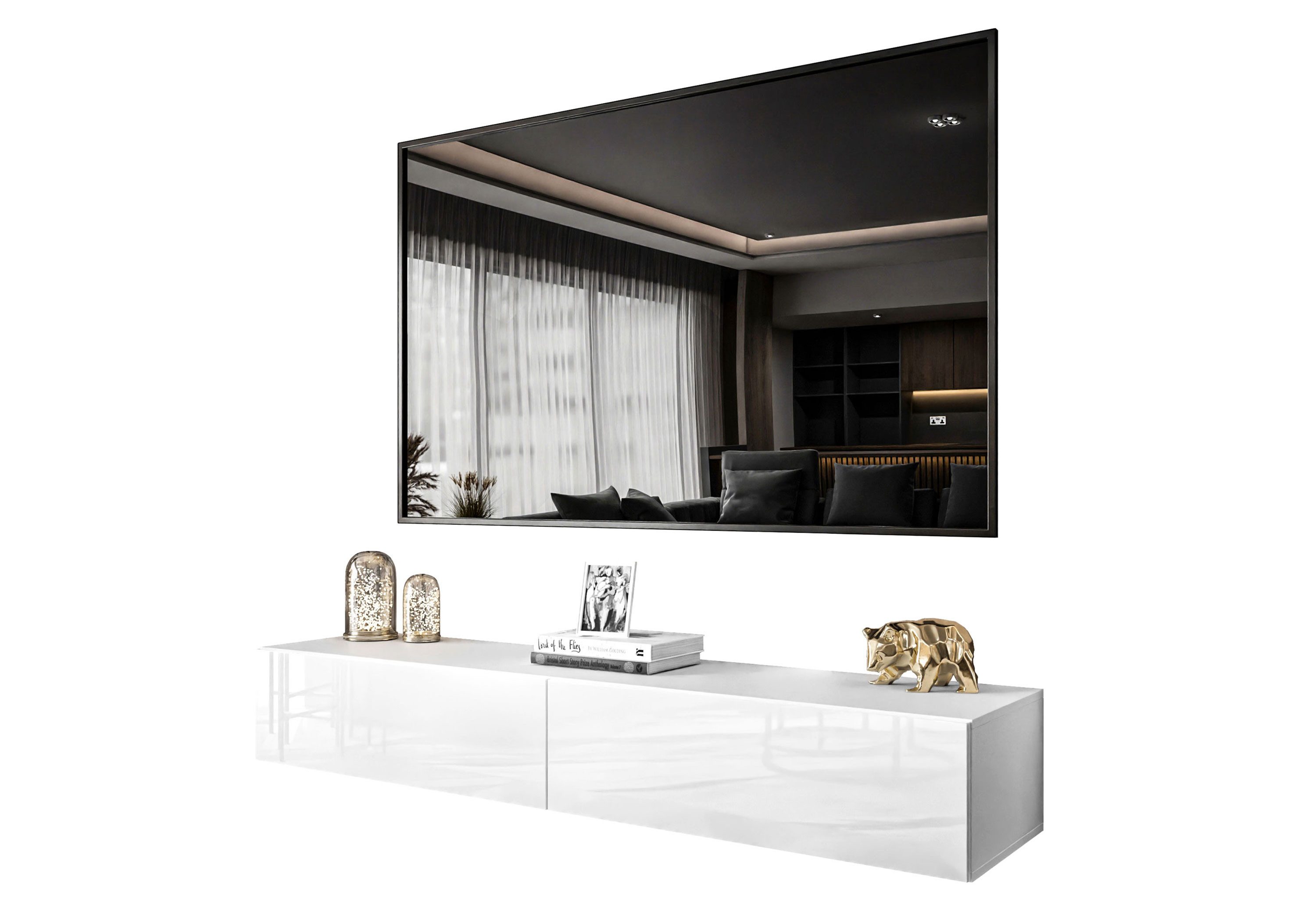 Lookway Lowboard COLETTE 175 cm Hängeschrank RTV mit LED Beleuchtung günstig online kaufen