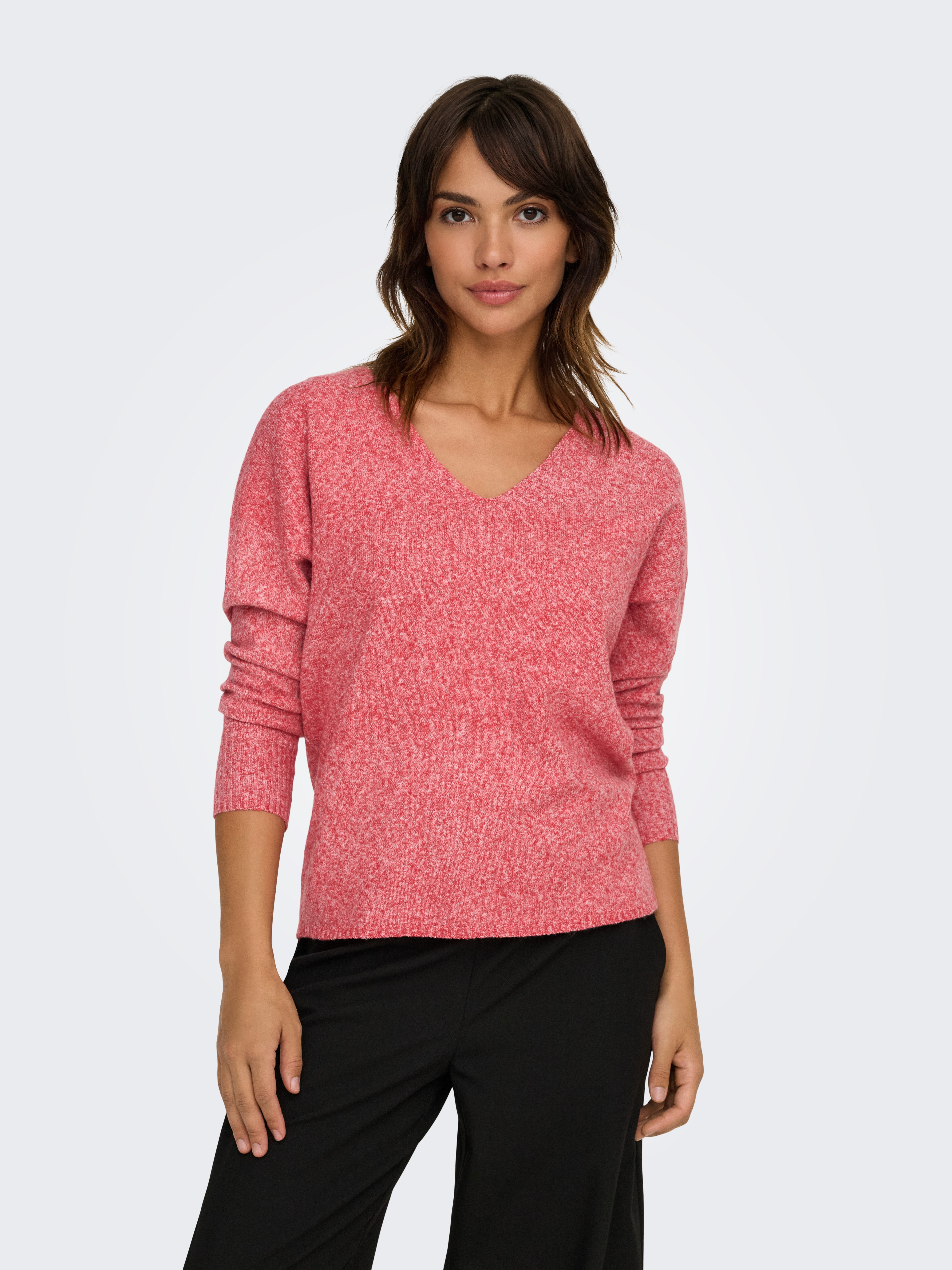 V-Ausschnitt-Pullover ONLRICA LIFE L/S V-NECK PULLO KNT NOOS