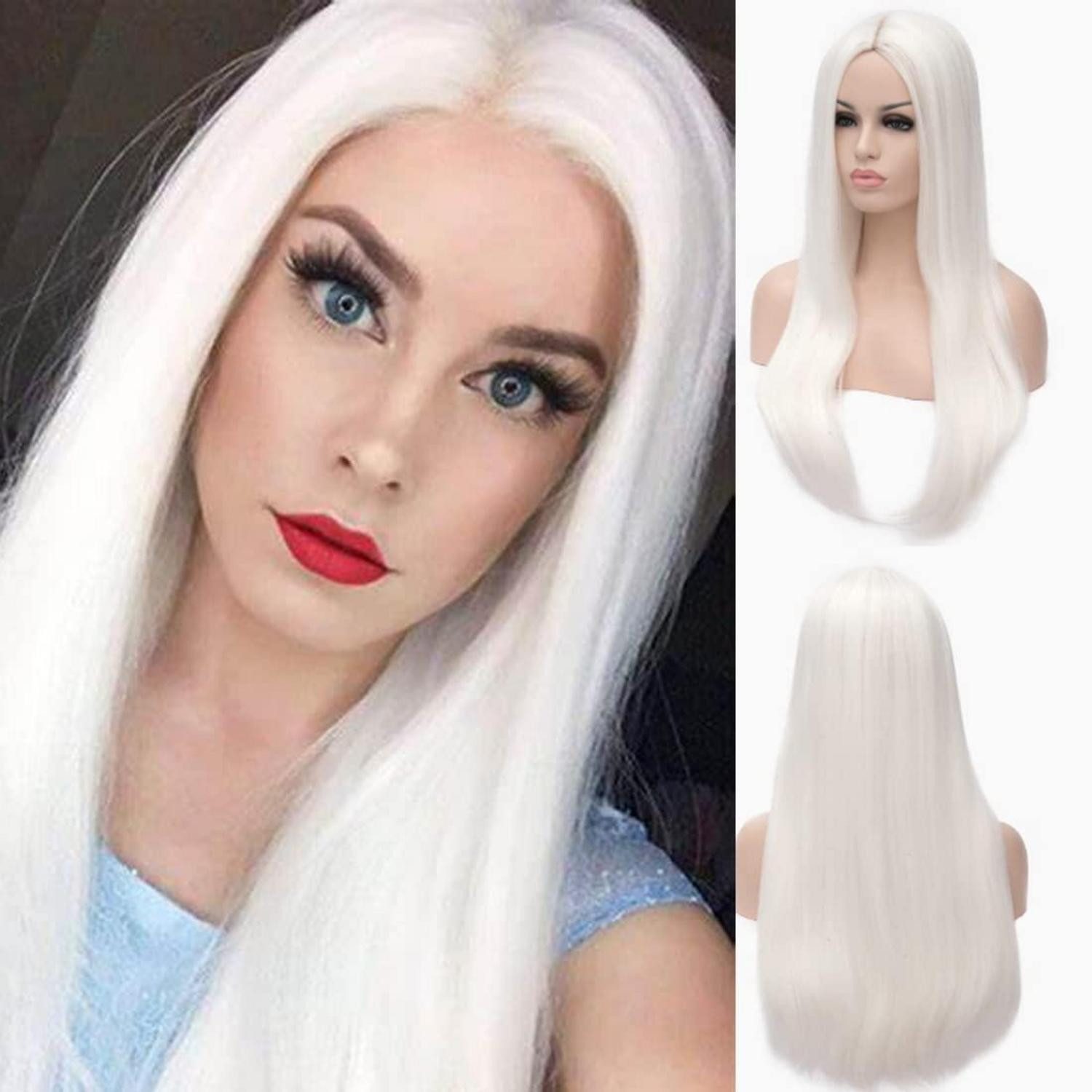 LuxusKollektion Kostüm-Perücke Perücke Damen Lange Weiß Synthetisch Cosplay Halloween Weiß@0553