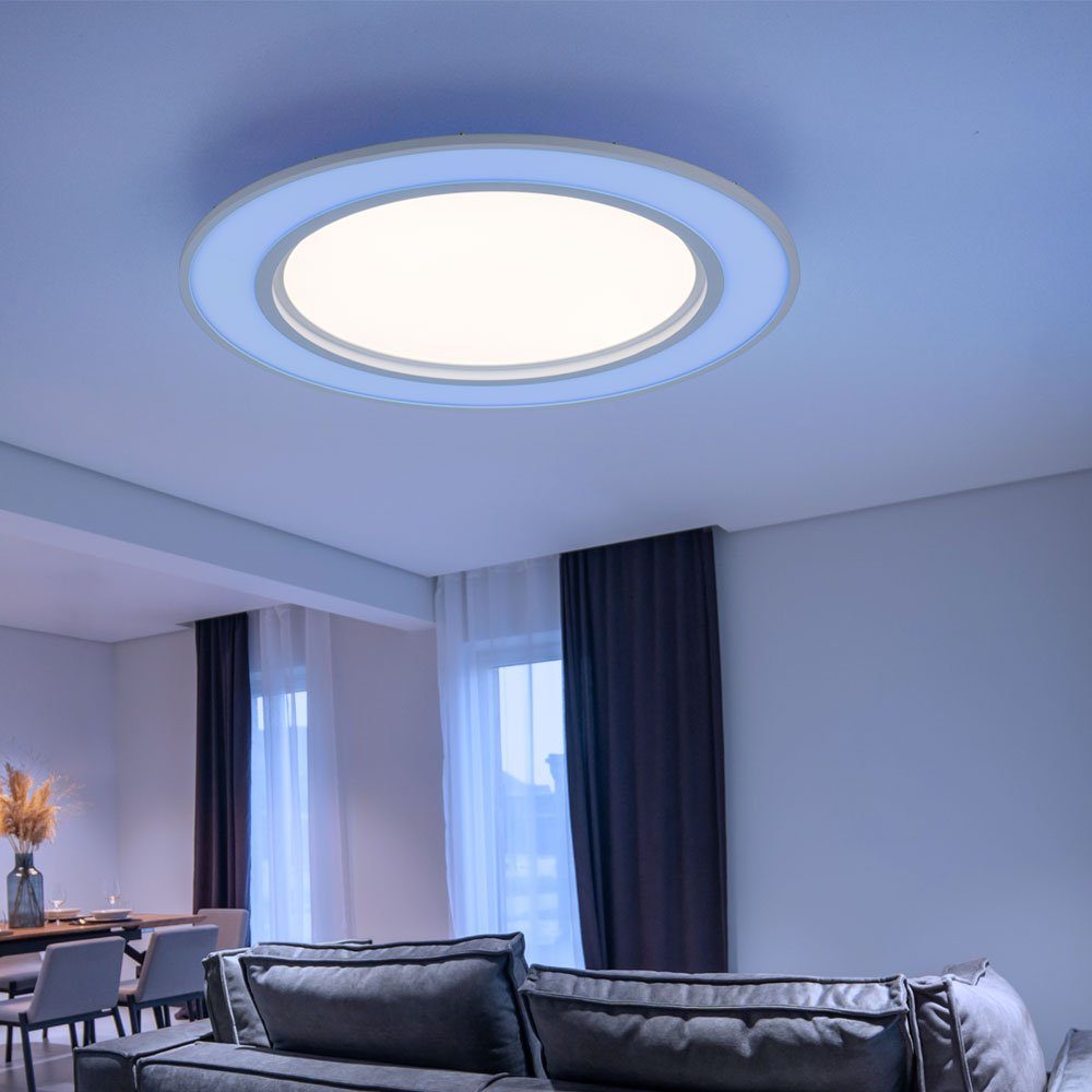 Deckenleuchte Deckenlampe fest Wohnzimmerleuchte LED-Leuchtmittel etc-shop Deckenleuchte, Fernbedienung LED RGB Farbwechsel, CCT verbaut, Kaltweiß, Neutralweiß, Warmweiß, LED Tageslichtweiß,
