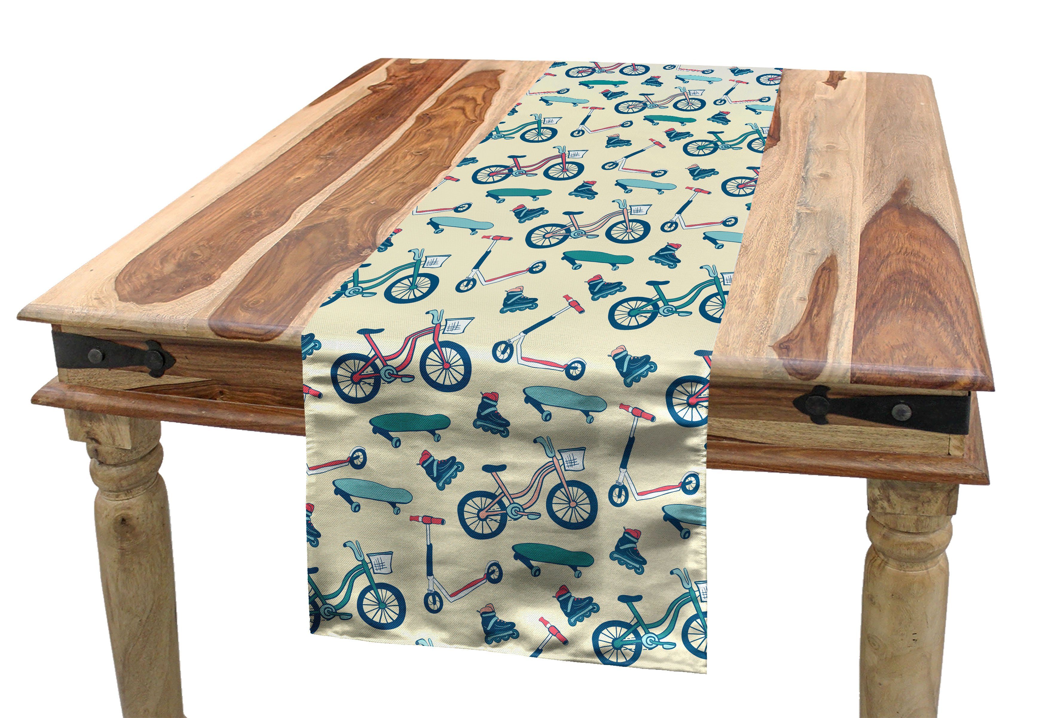 Abakuhaus Tischläufer Esszimmer Küche Rechteckiger Dekorativer Tischläufer, Sport Wheeled Aktivität Entwurf