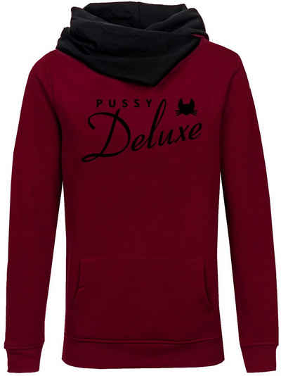 Pussy Deluxe Schalkragenpullover Logo
