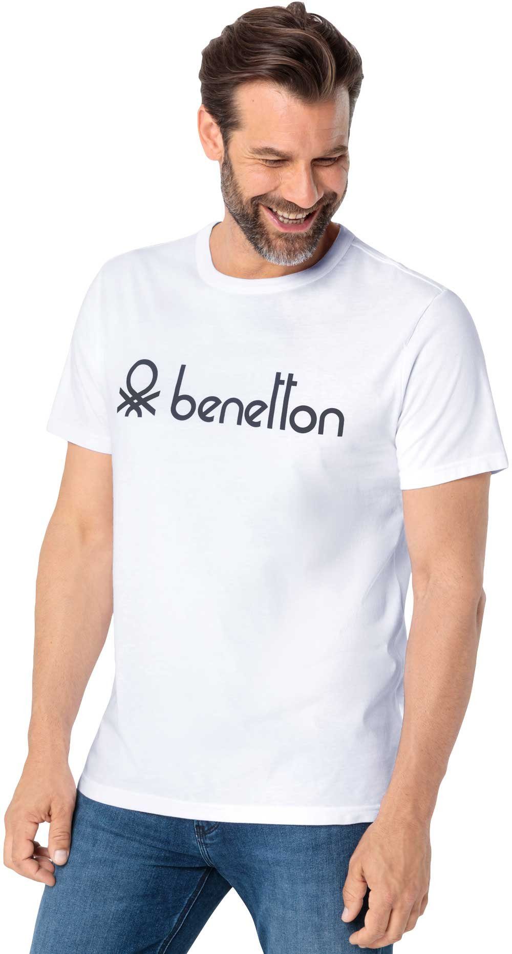 Baumwolle Benetton aus of weiß Colors T-Shirt United