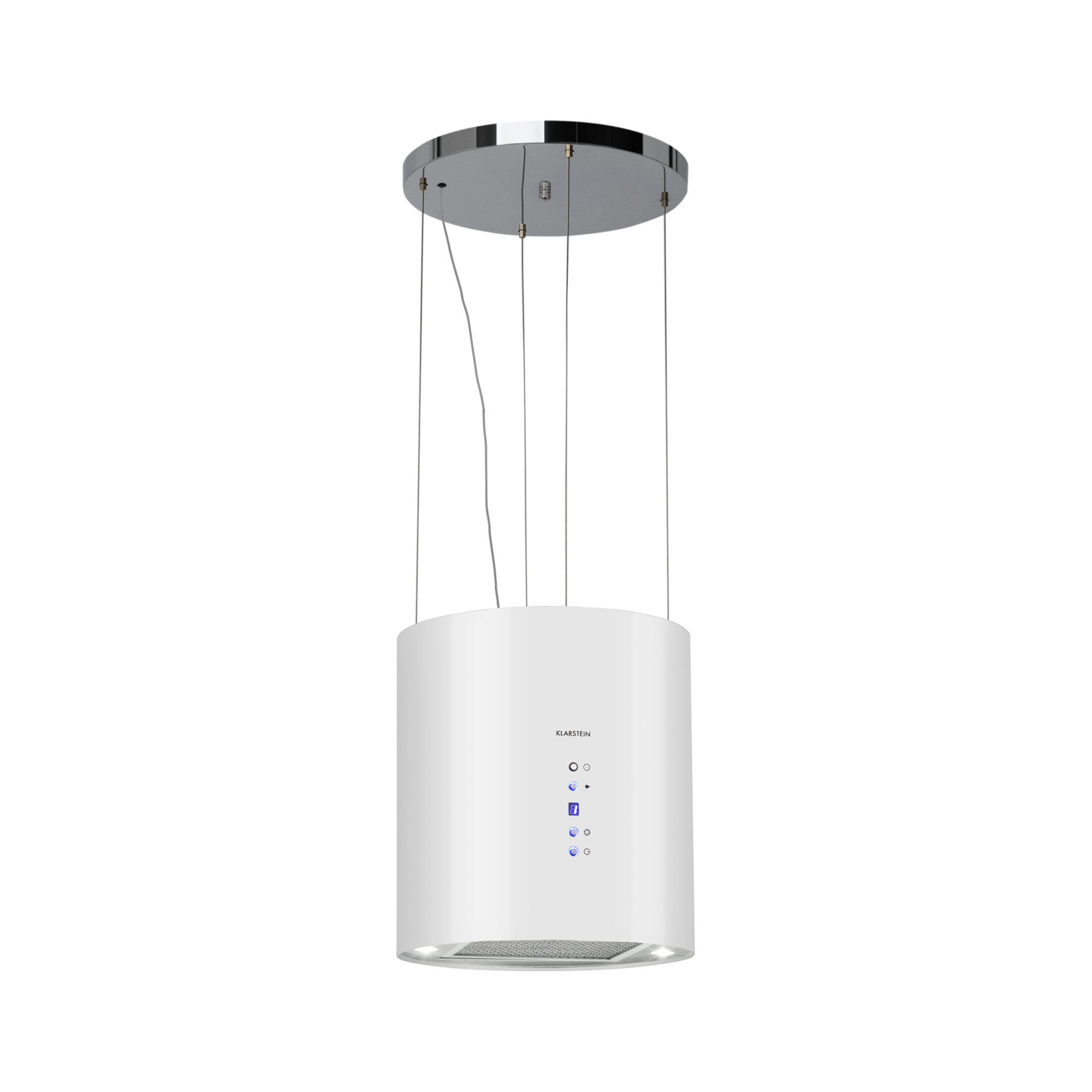 Klarstein Deckenhaube Barett Serie Barett Inselabzugshaube Ø35 cm 558 m³/h LED Edelstahl Abzugshaube Abluft Haube Umluft Dunstabzug Einbau Umlufthaube – Bild 2 von 5
