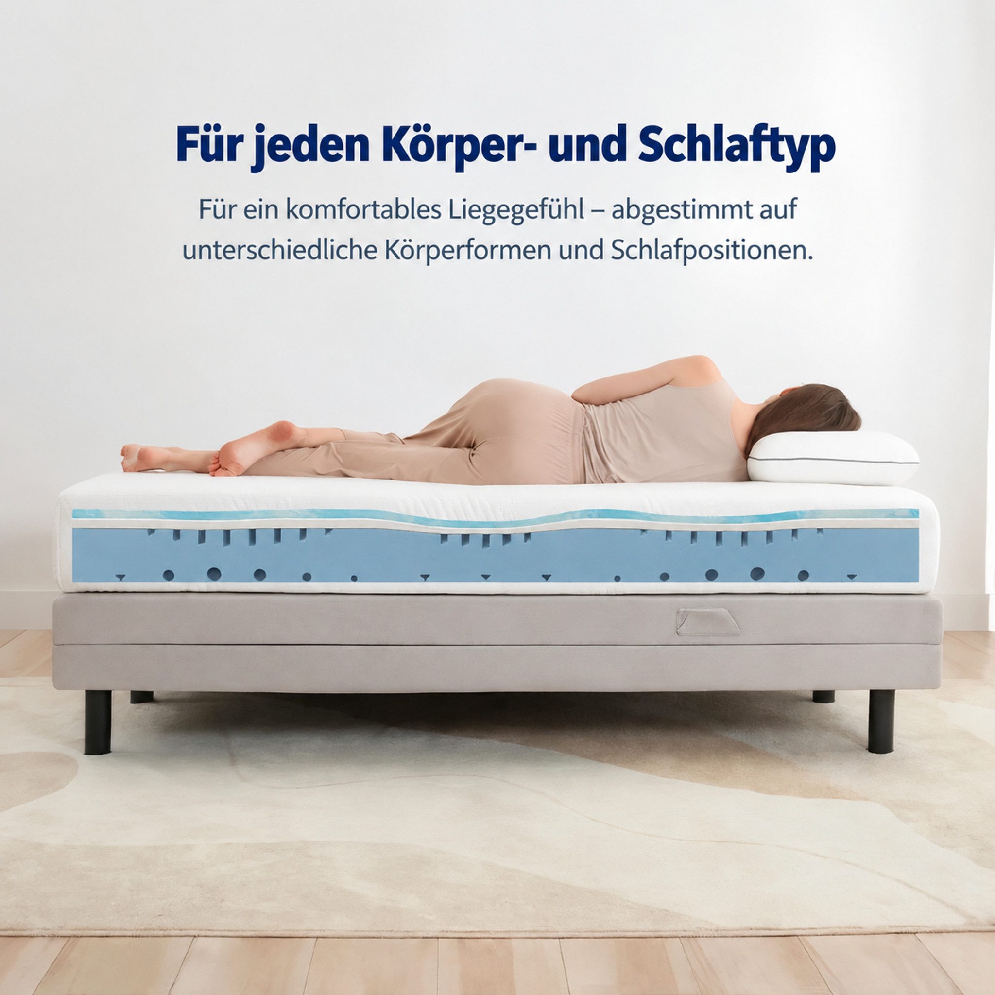 Komfortschaummatratze MLILY Air Schaummatratze H3, 7-Zonen, 18 cm, MLILY, 18 cm hoch, CoolFlex Schaum, AirCell-Struktur und atmungsaktiver Bezug – Bild 3 von 5