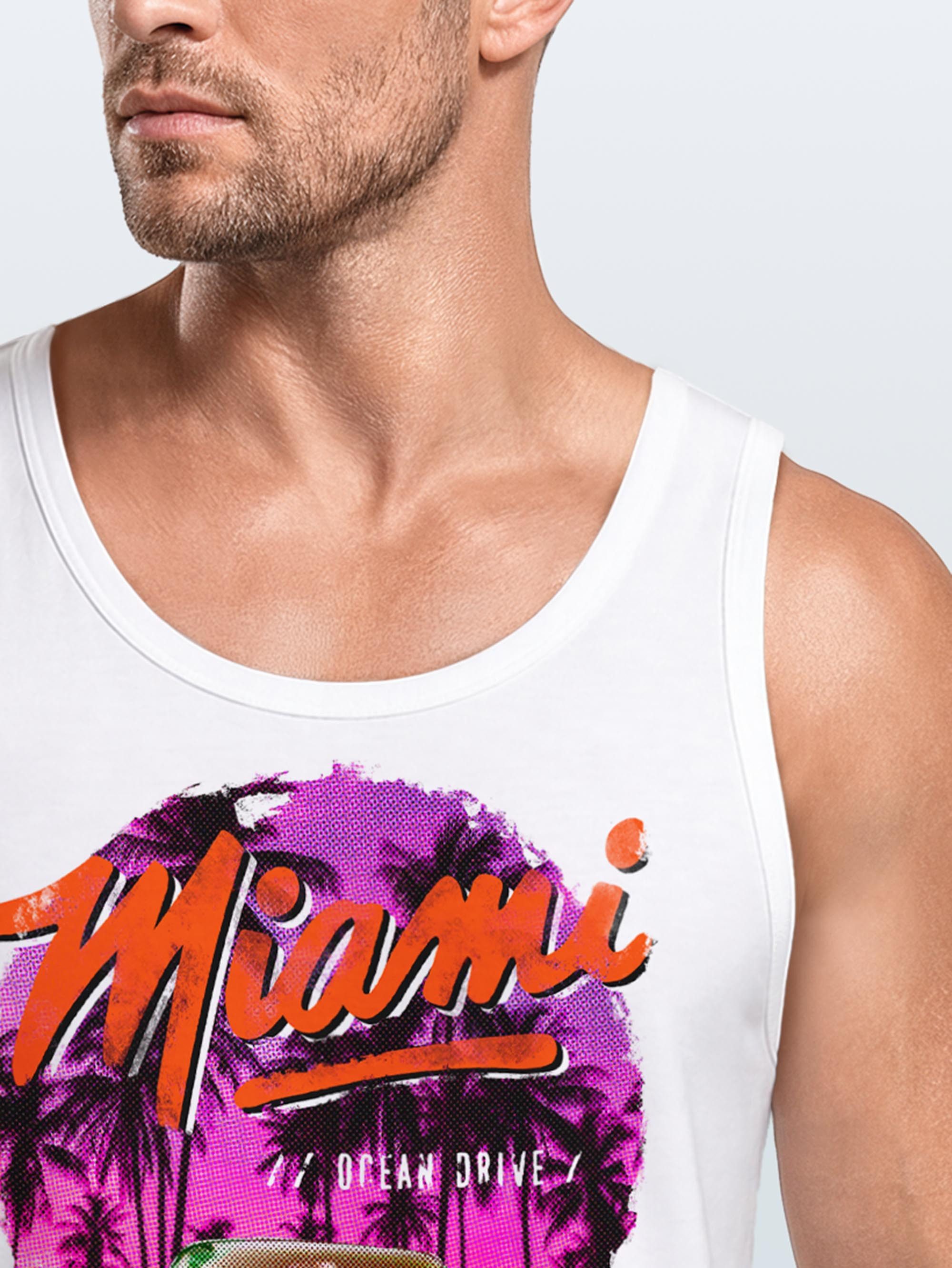 Neverless Tanktop Herren Tank-Top Miami Ocean Drive South Beach Oldtimer Muskelshirt mit Print