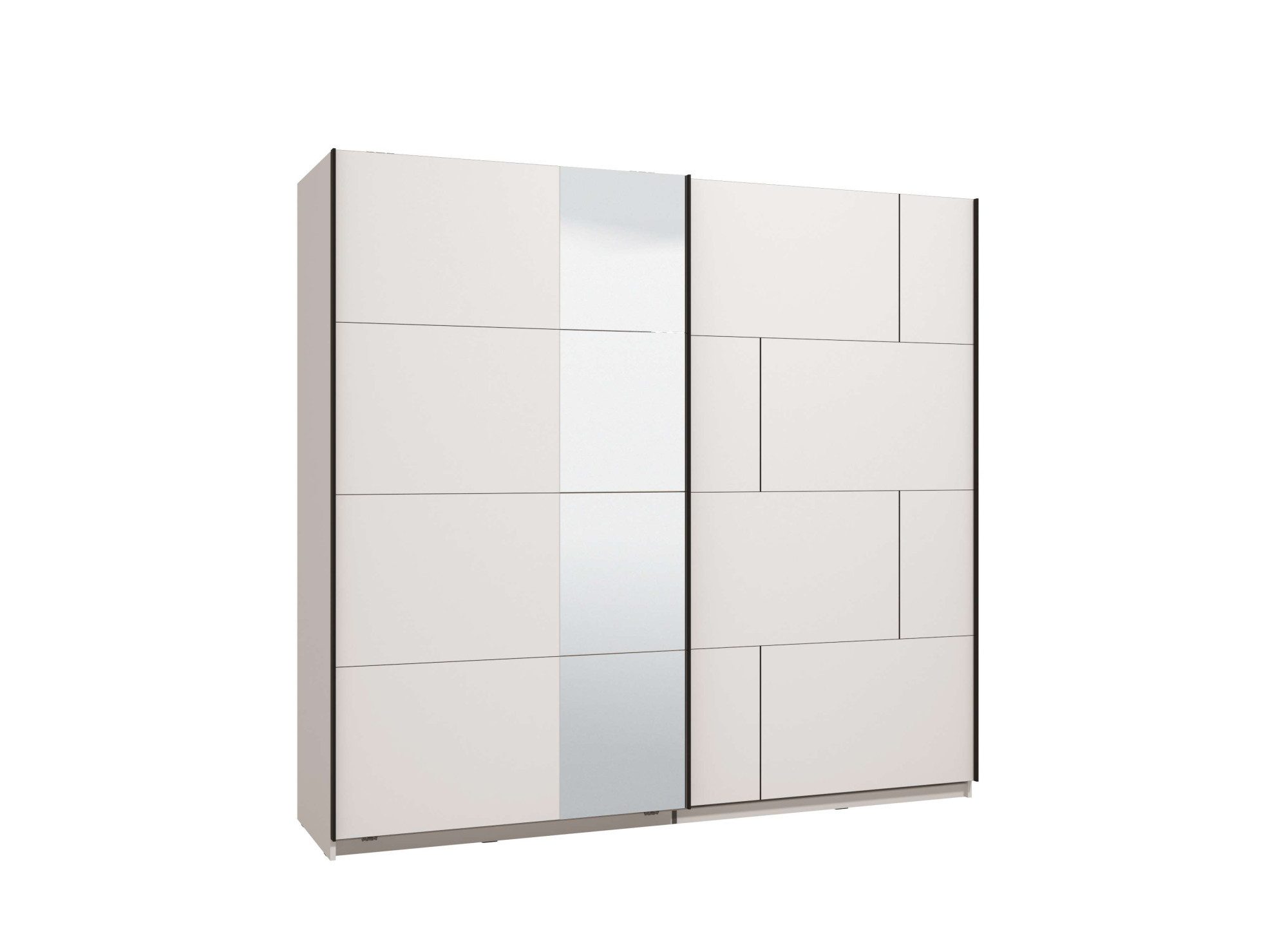 Home affaire Schwebetürenschrank Aleria Schiebetürenschrank, Kleiderschrank, Wäscheschrank, Garderobe mit Spiegel, 2 Metallkleiderstangen, in 2 Farben, Breite 220