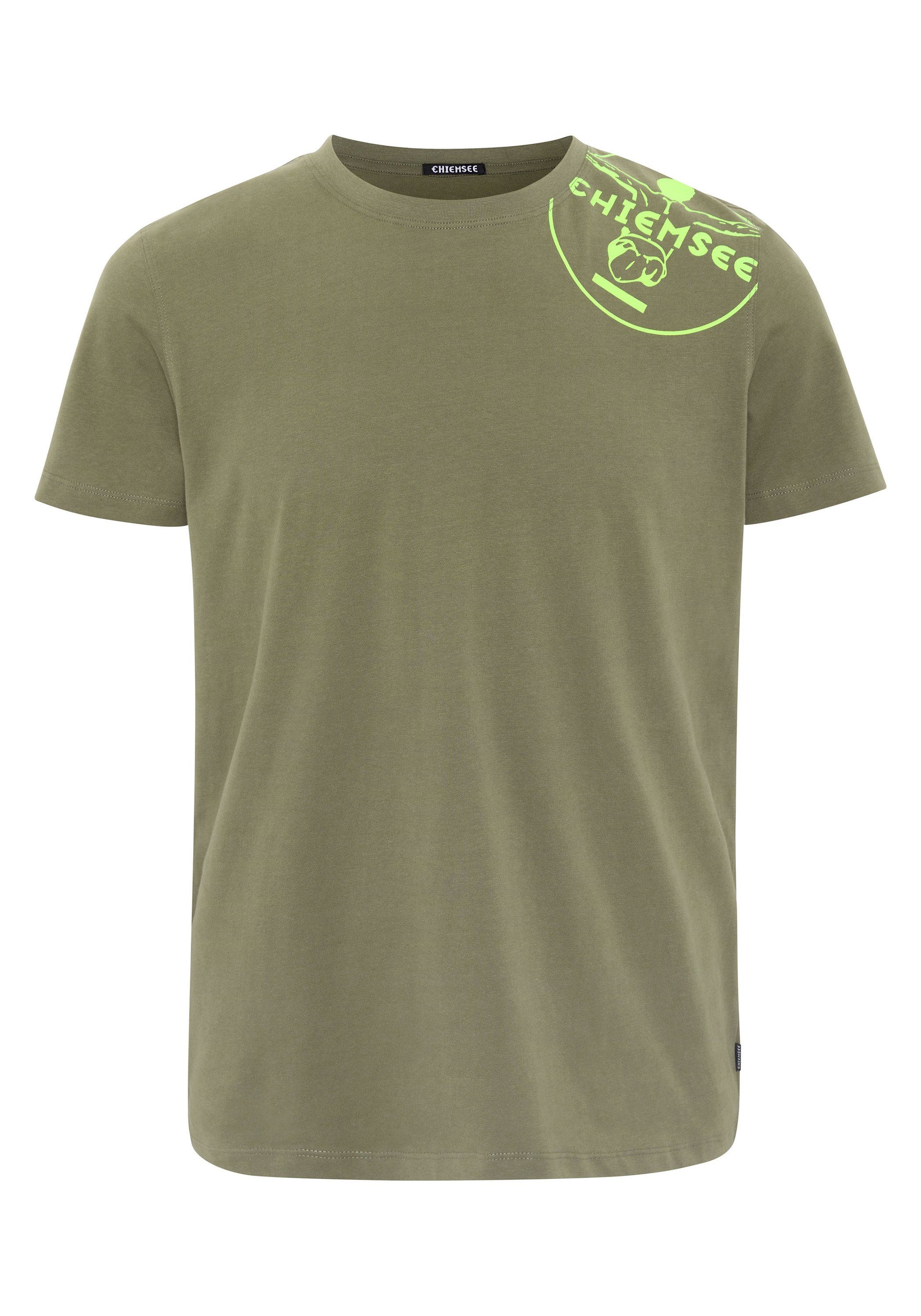 Chiemsee Print-Shirt T-Shirt mit Jumper-Motiv 1 Dusty Olive