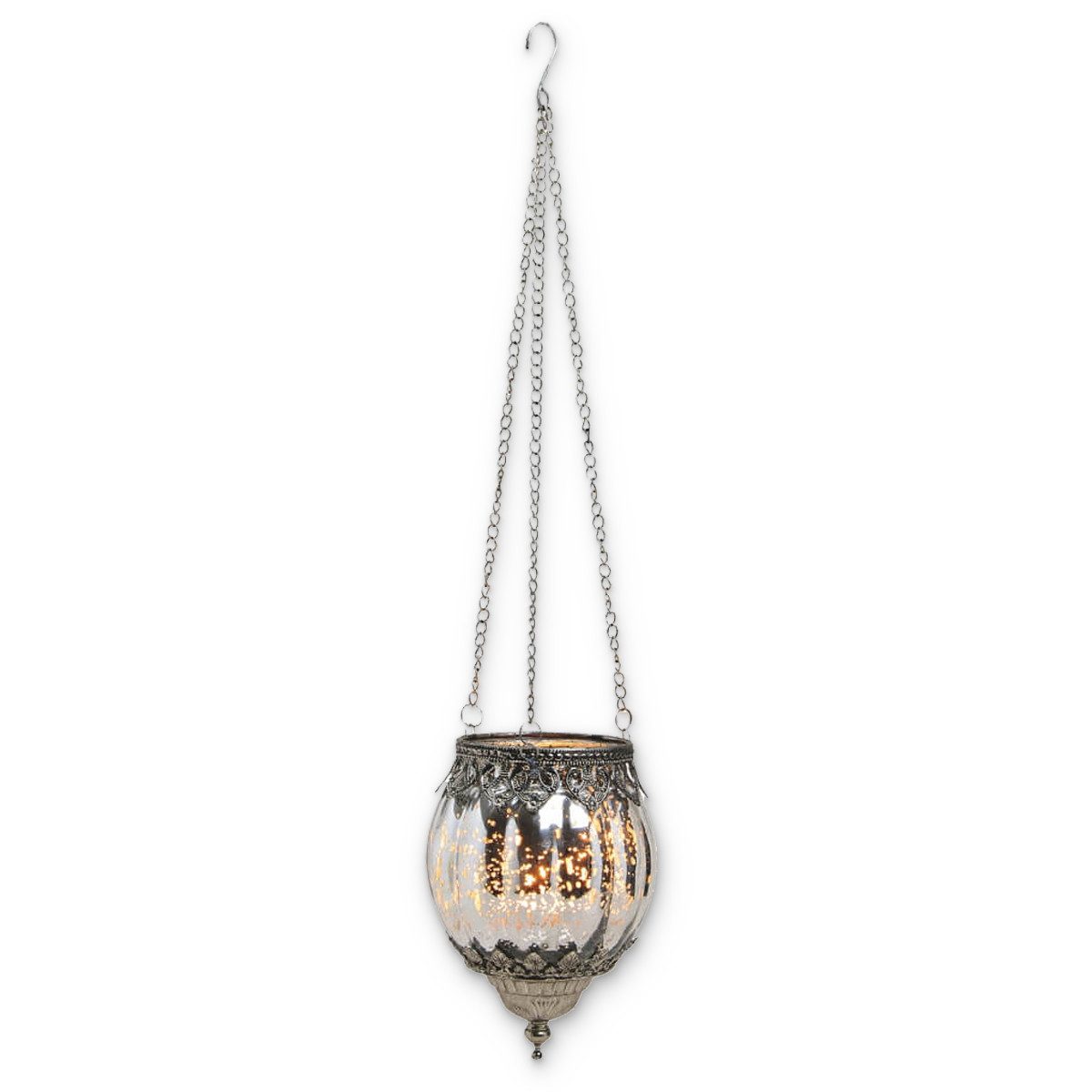 matches21 HOME & HOBBY Bilderrahmen Vintage Kerzenglas zum Hängen Windlicht Laterne, silber in 16 cm, Moderner Glas Kerzenhalter als Wohnzimmer Balkon Hochzeit Hänge-Deko