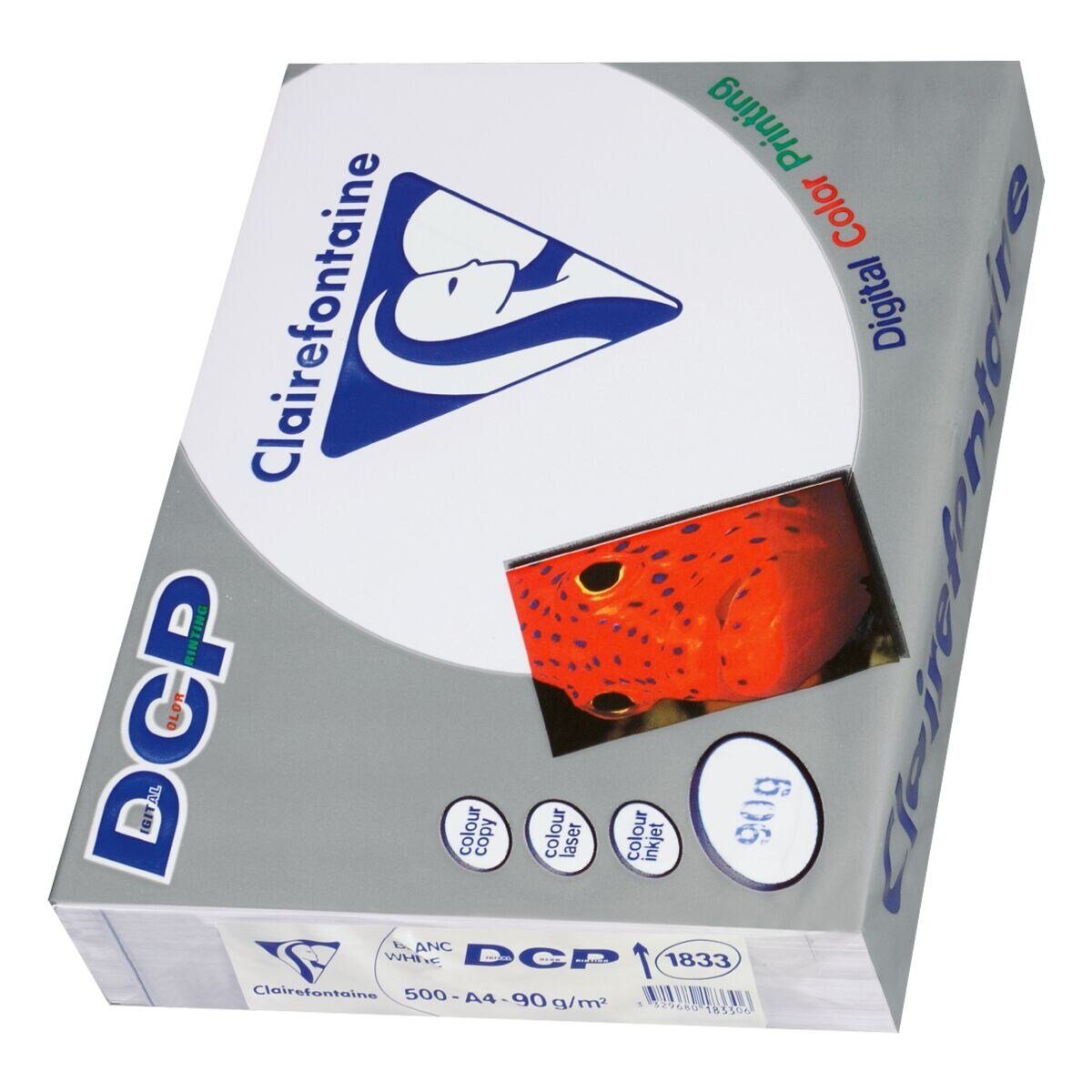 CLAIREFONTAINE Farblaser-Druckerpapier DCP, Format DIN 90 CIE, A4, 172 500 g/m², Blatt