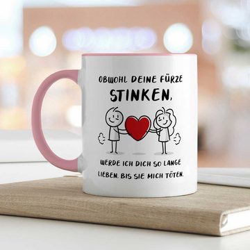 GRAVURZEILE Tasse mit Spruch - Deine Fürze stinken - Lustiges Geschenk für Freunde -, Keramik