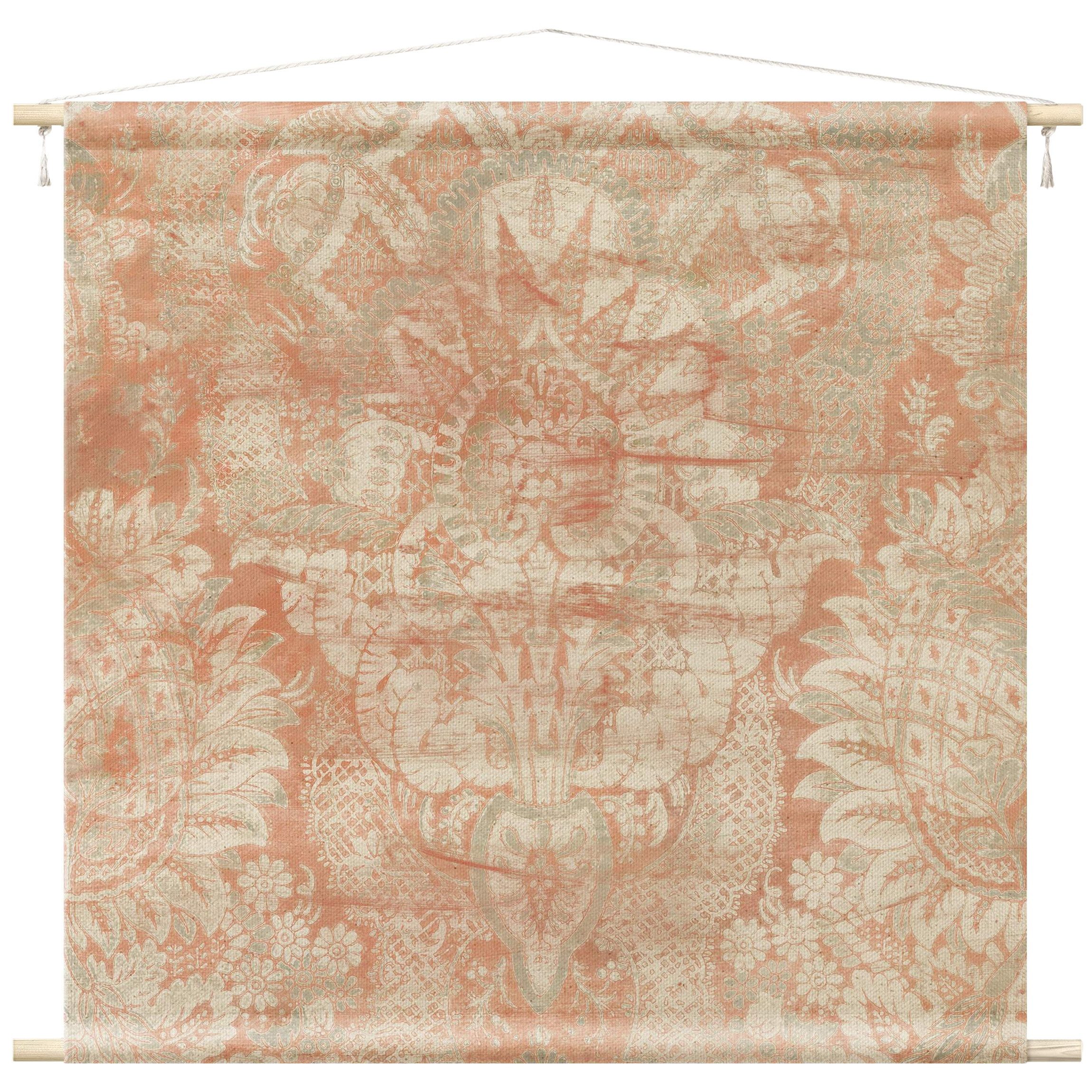 Bilderdepot24 Wandteppich modern Muster Ornamente Orientalisch Shabby beige, quadratisch, Höhe: 2.6 mm, großes Wandbild aus Natur-Baumwolle Wandbehang Stoffbild Tuch Wollseil