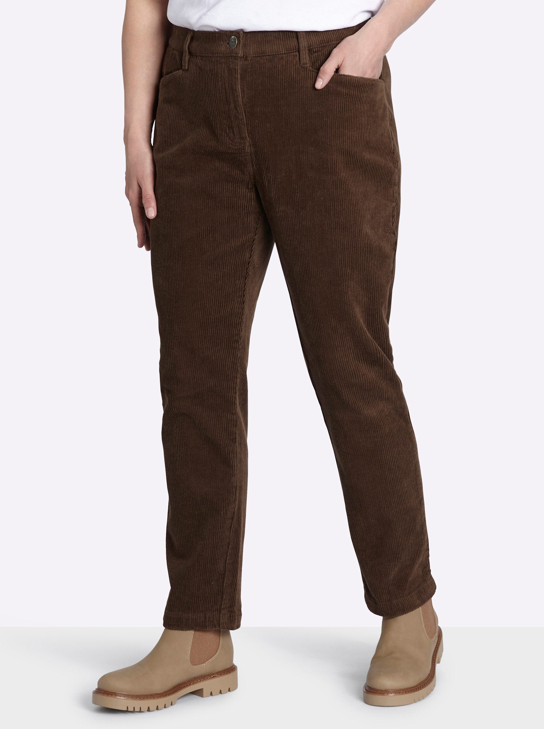 Sheego Jerseyhose Cord-Hose normal