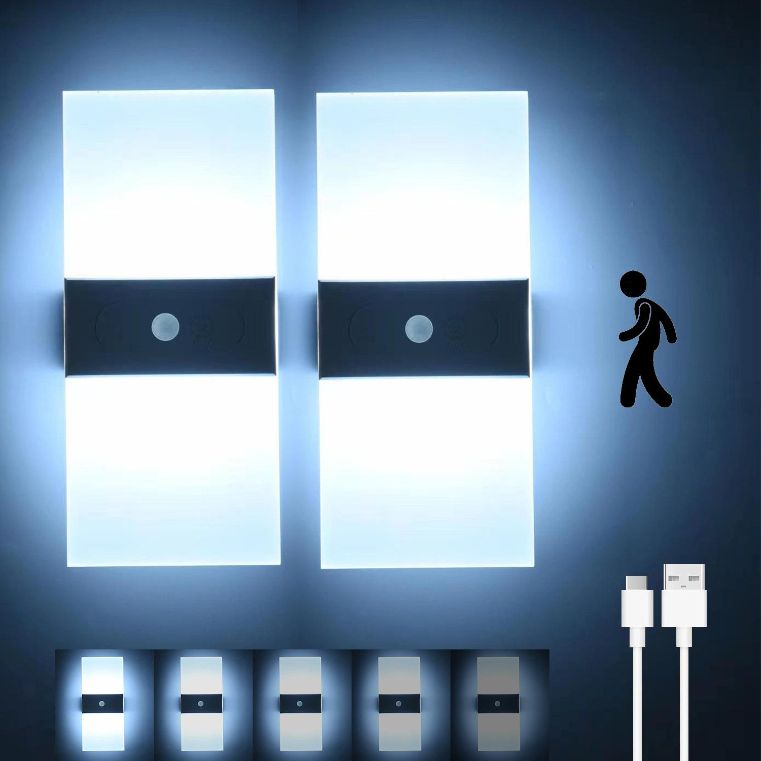 ZEUOPQ LED Wandleuchte LED-Wandleuchte wiederaufladbar Touch-Steuerung günstig online kaufen