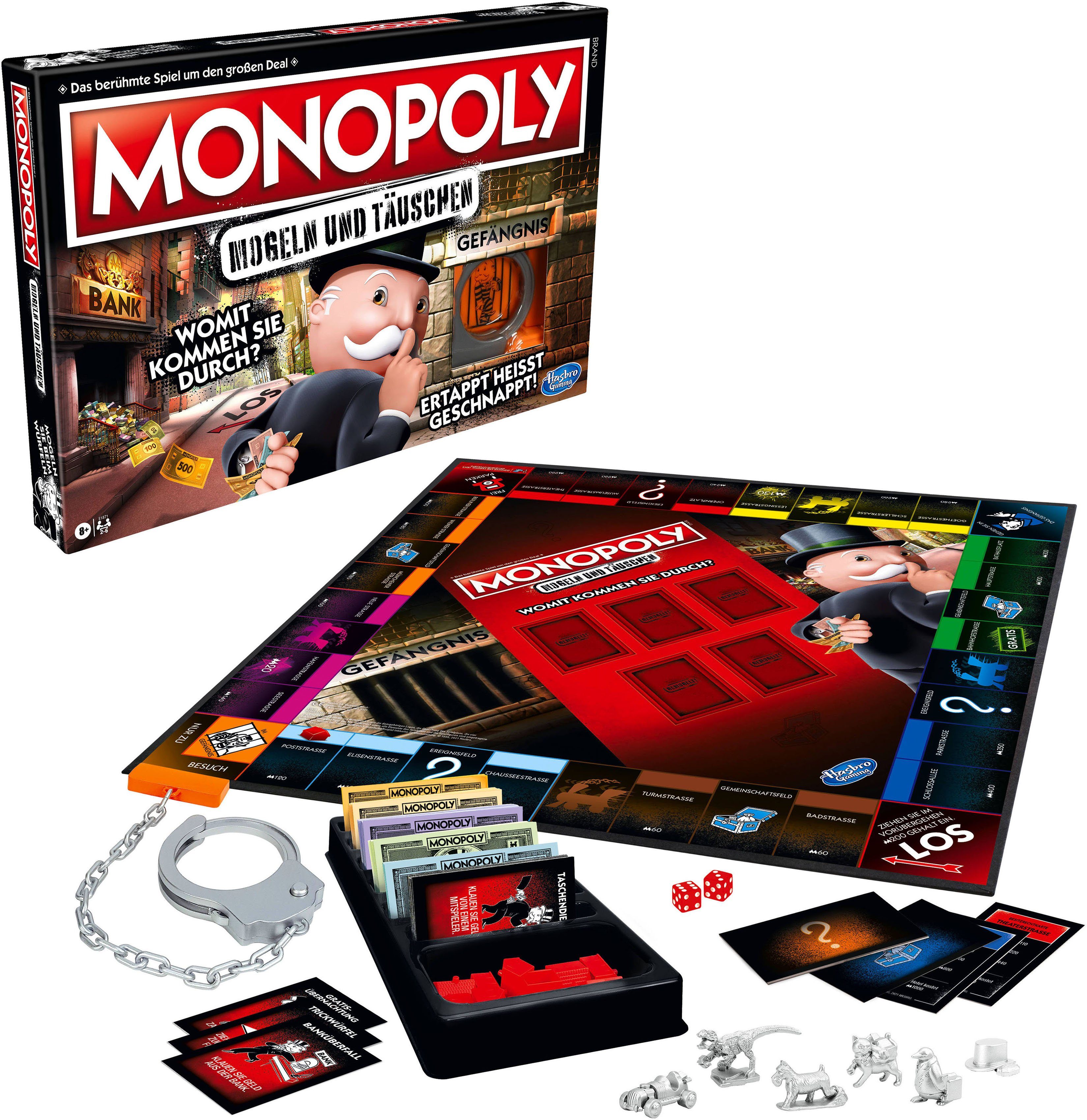 Hasbro Spiel, Gesellschaftsspiel Monopoly Mogeln und Täuschen, Made in Germany