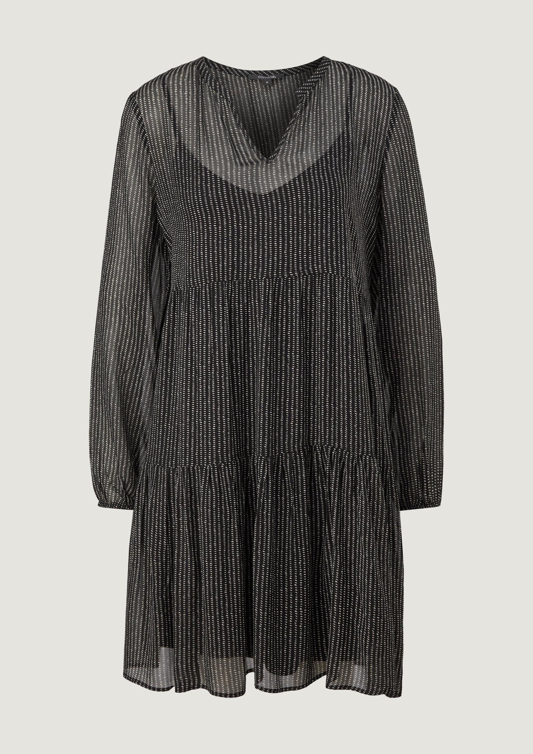 comma Minikleid Kleid Kleid aus Viskosecrêpe